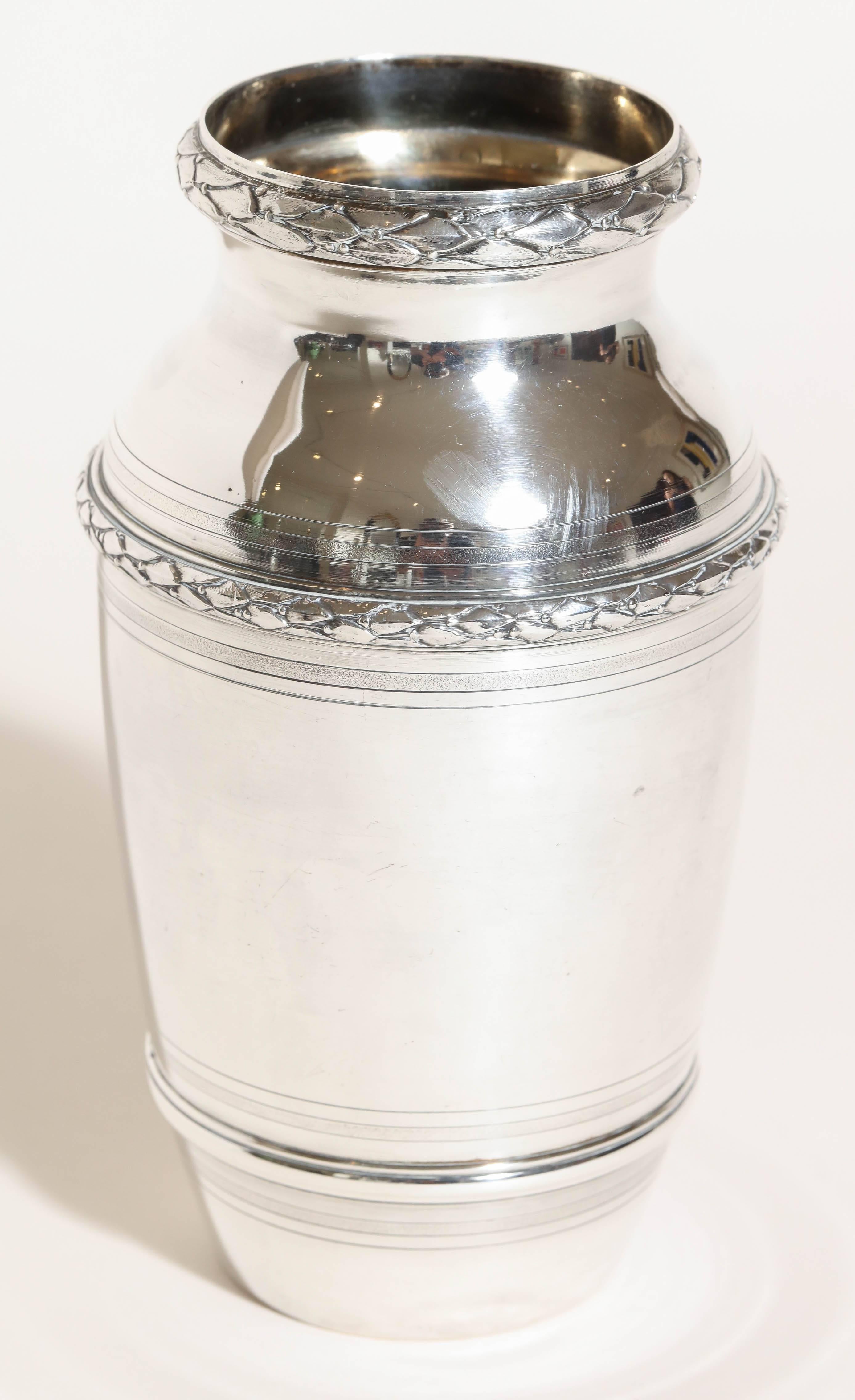 Boin-Taburet French Art Deco Sterling Silver Vase 3