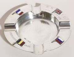 Sterling Silver and Enamel Sailing Trophy/Ashtray