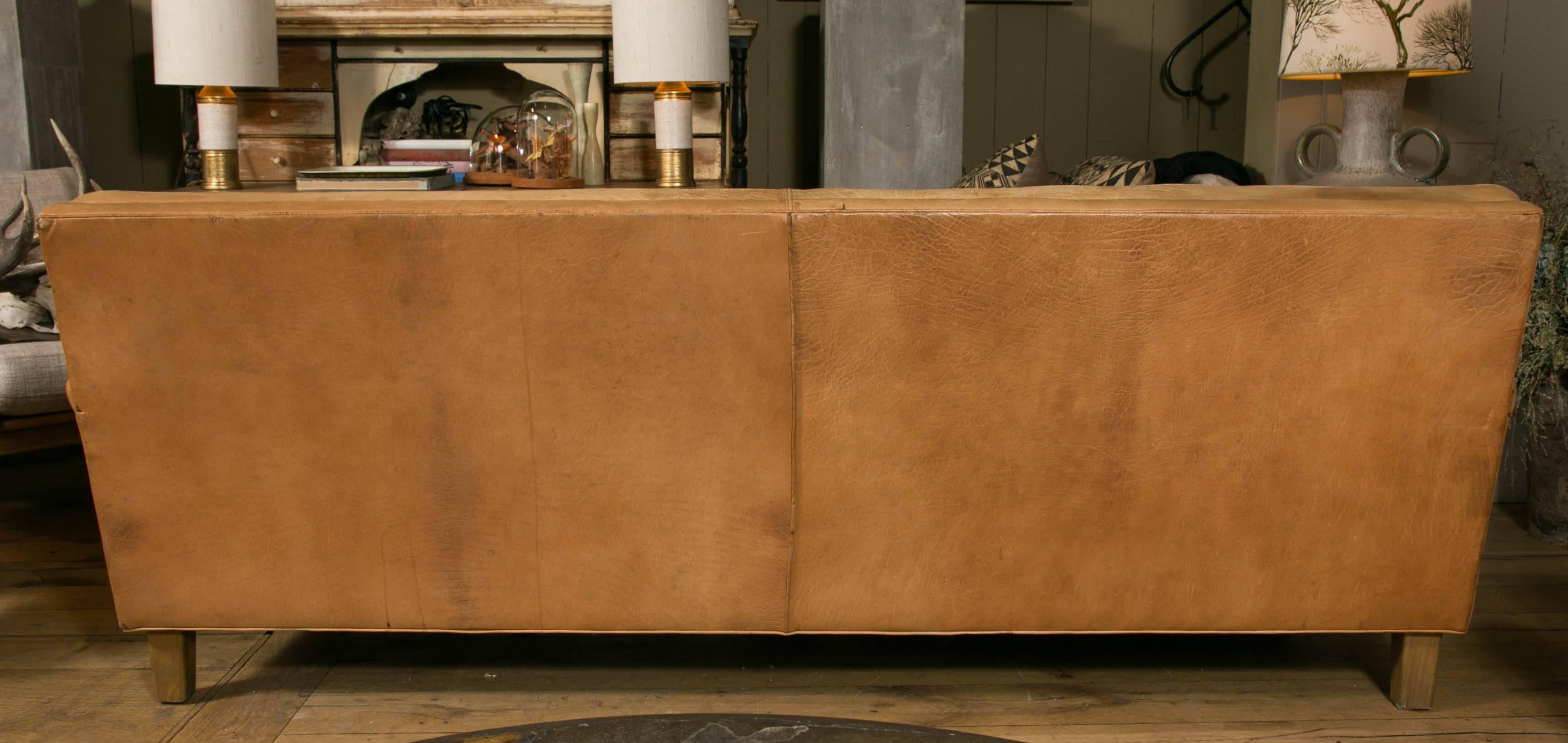 Pair of Arne Norell Mexico Sofas in Natural Leather, circa 1960 4