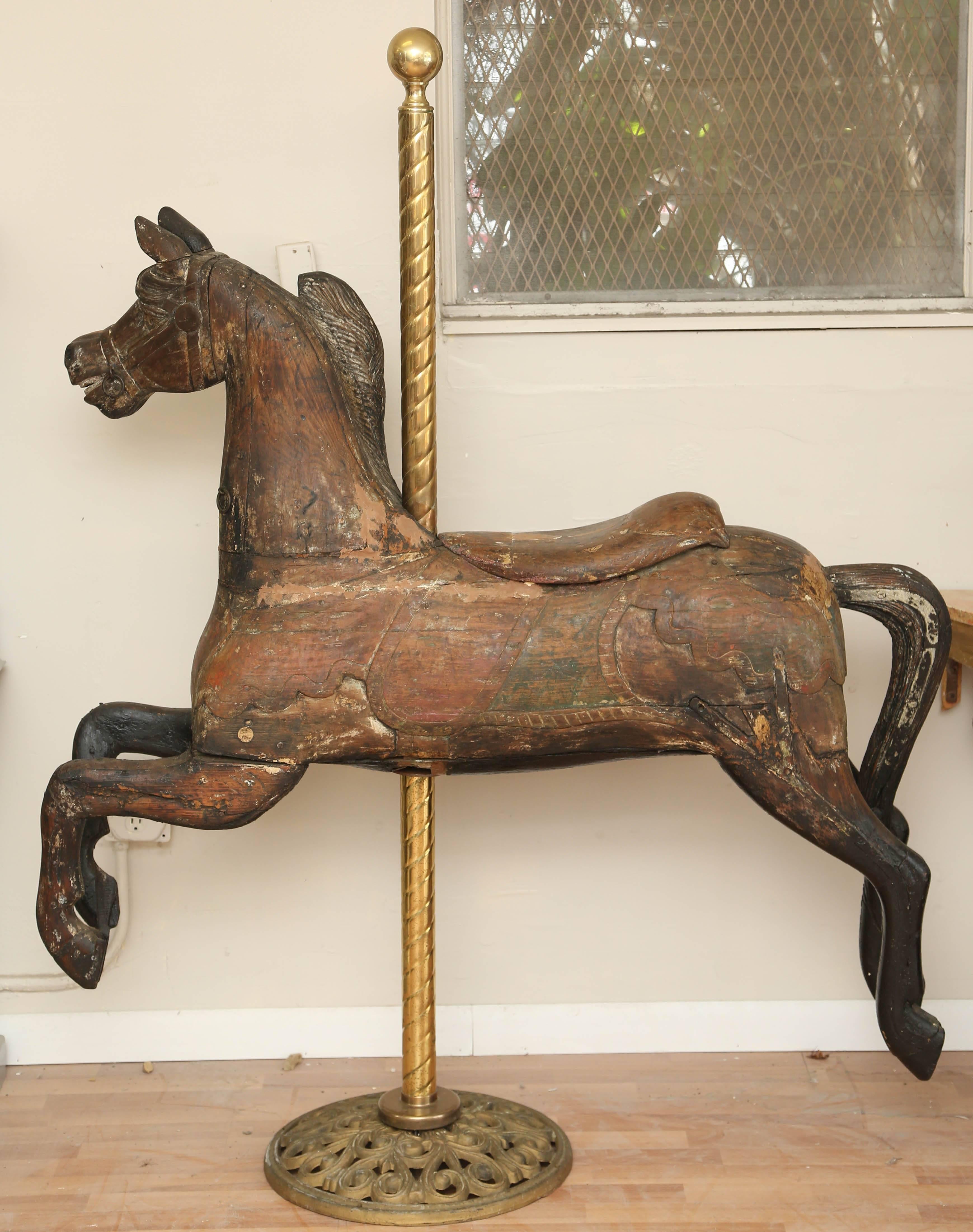 antique wooden carousel horse