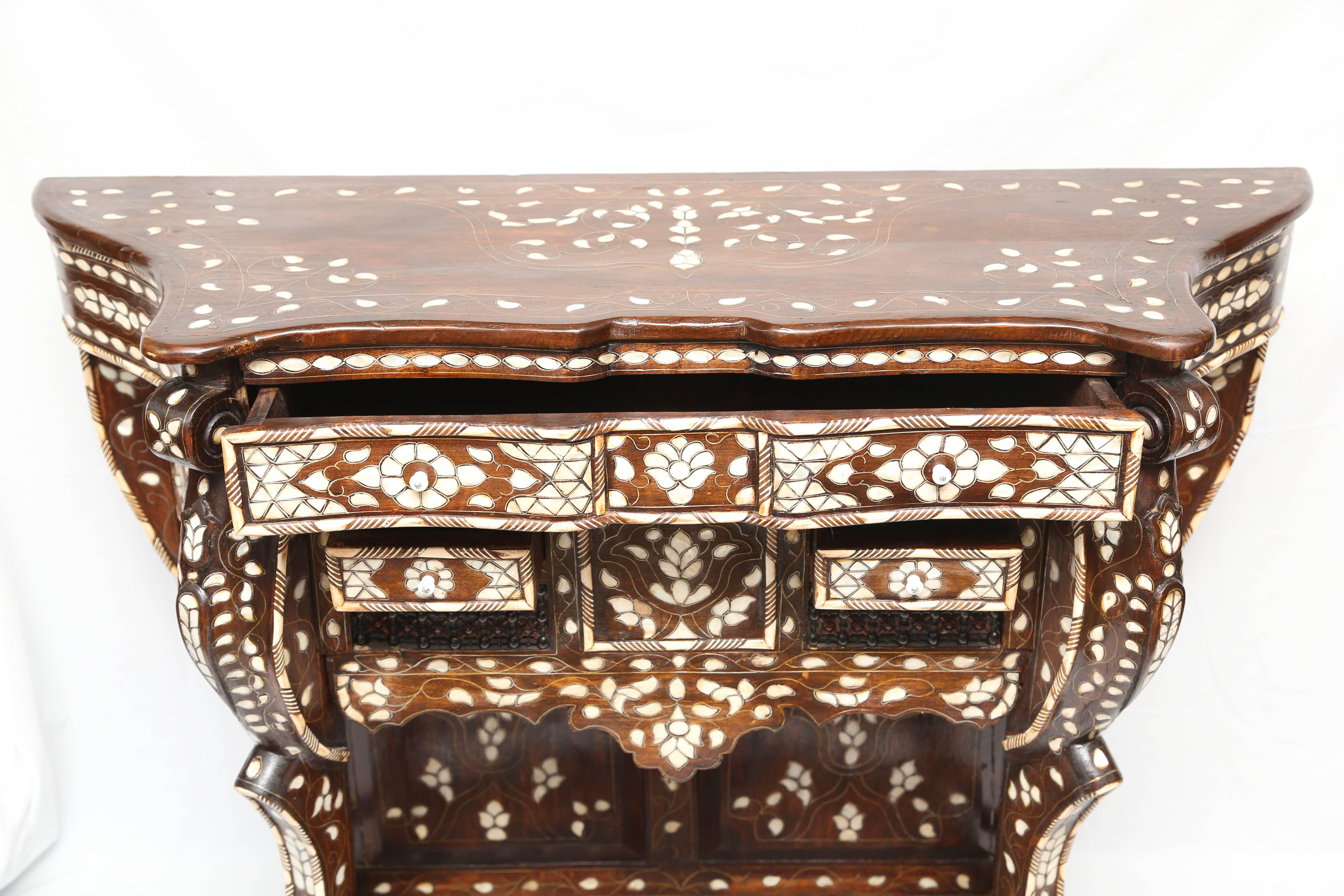 20th Century Syrian Mother-of-Pearl Inlaid Console