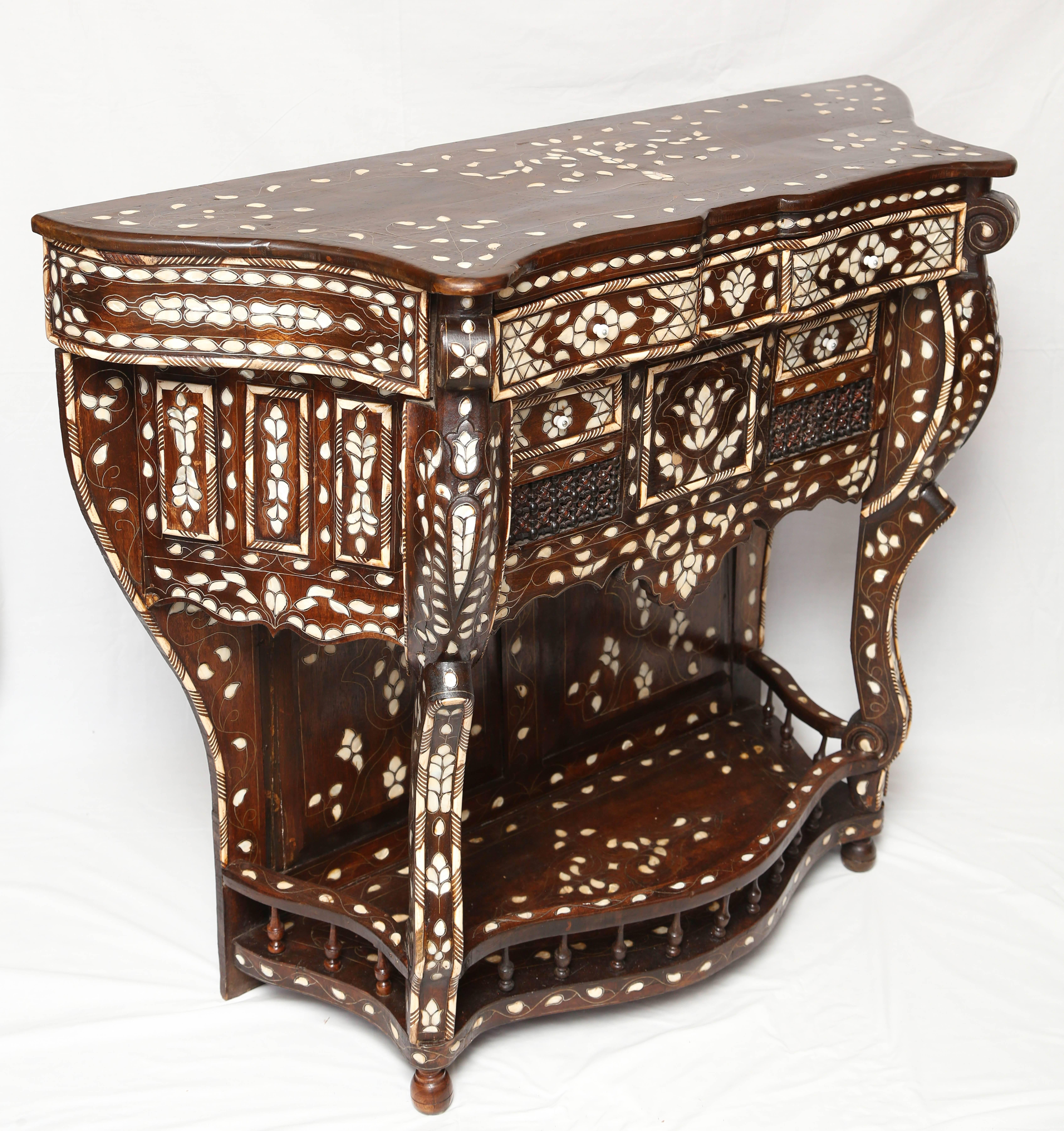 Syrian Mother-of-Pearl Inlaid Console 1