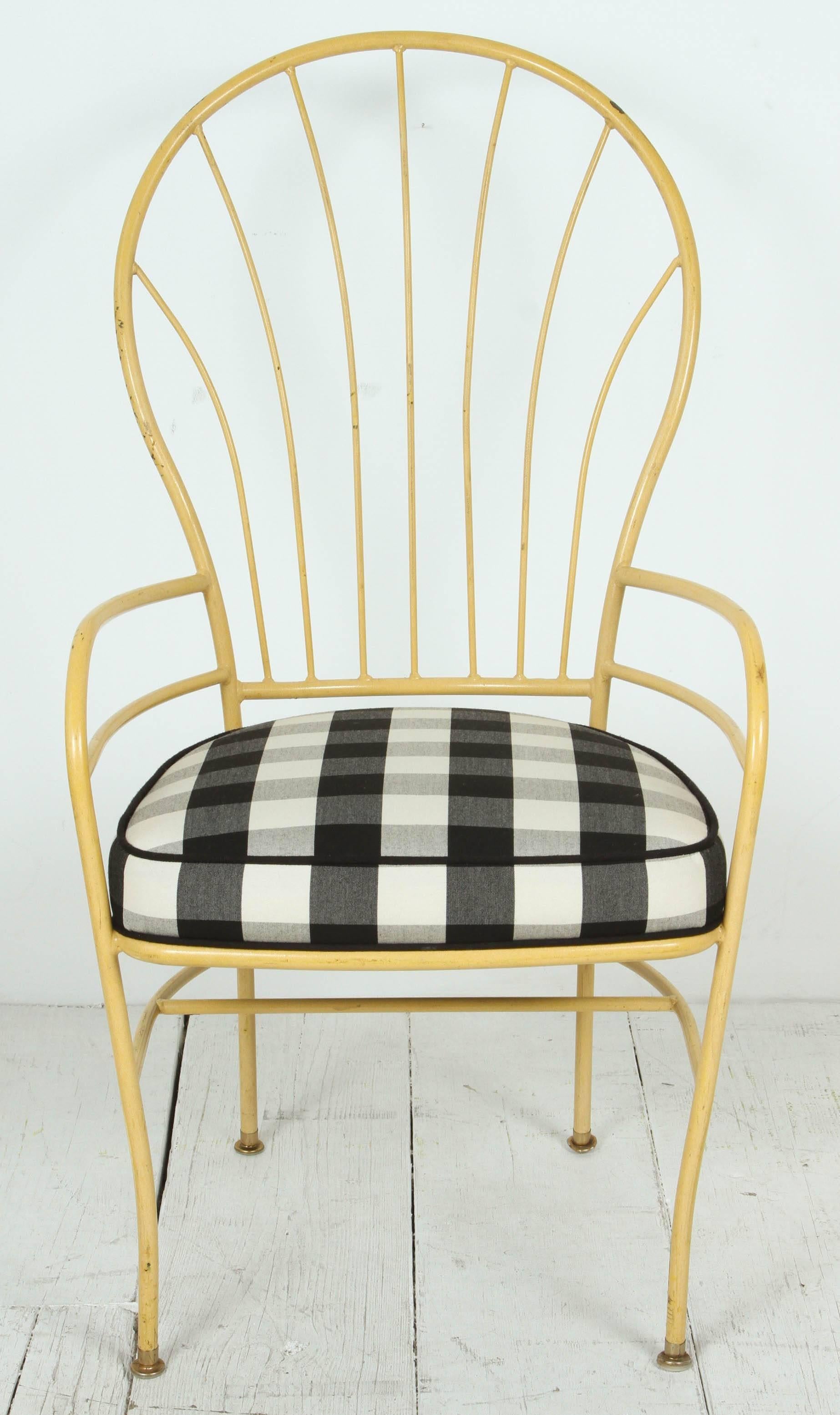 yellow metal chairs