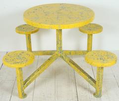 Yellow Splatter Paint Ice Cream Table