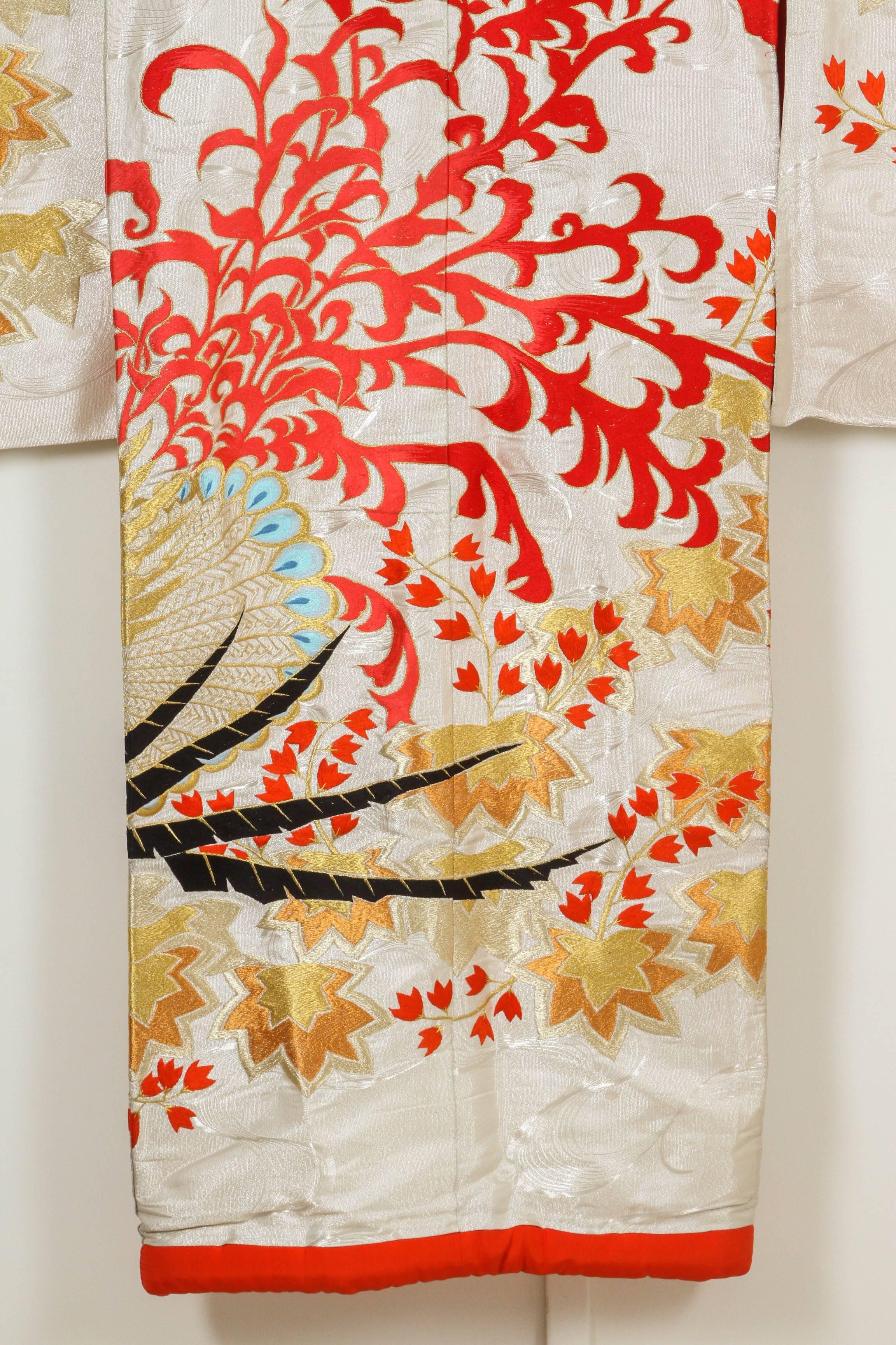 Japonisme Vintage Silk Brocade Japanese Ceremonial Kimono
