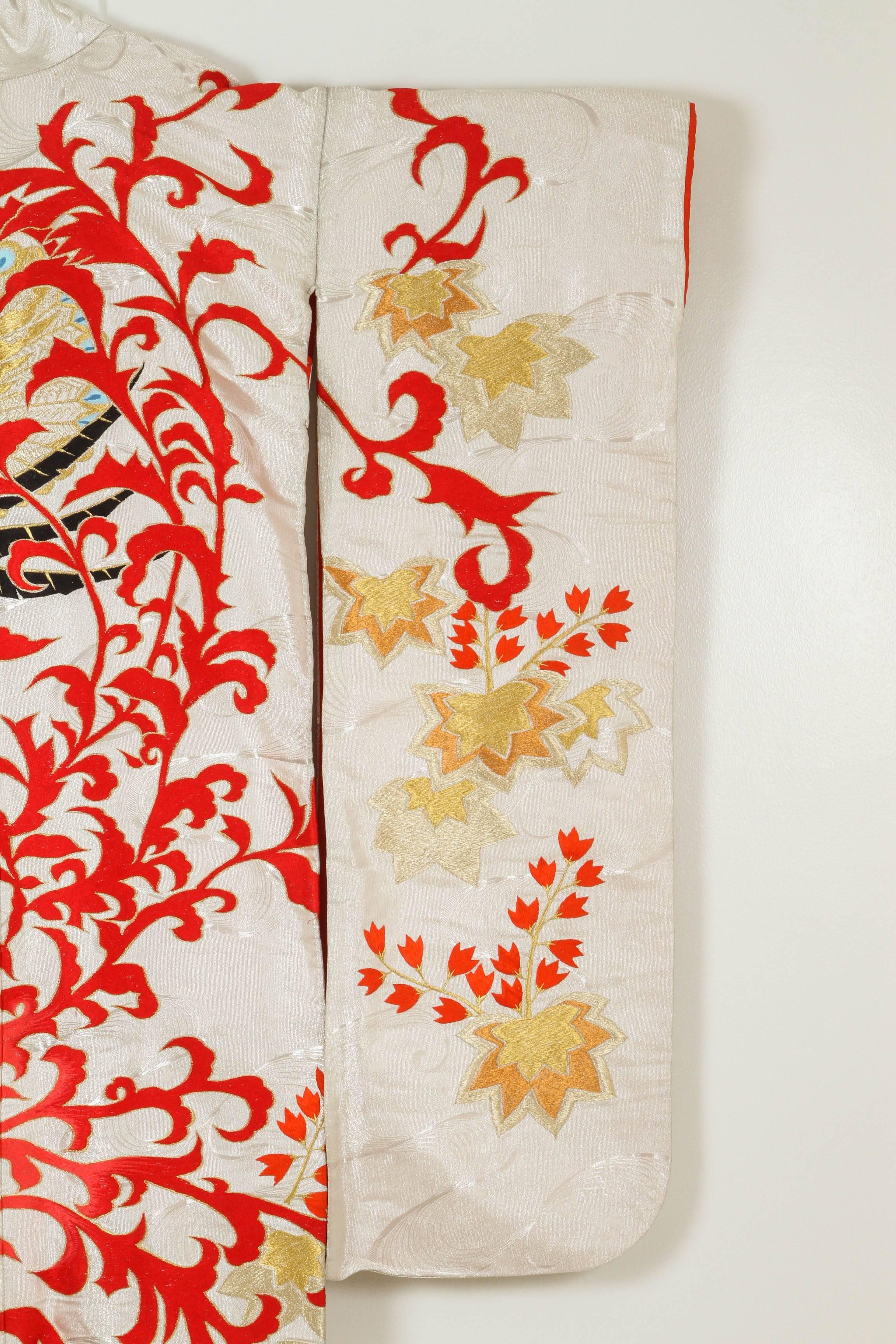 Embroidered Vintage Silk Brocade Japanese Ceremonial Kimono