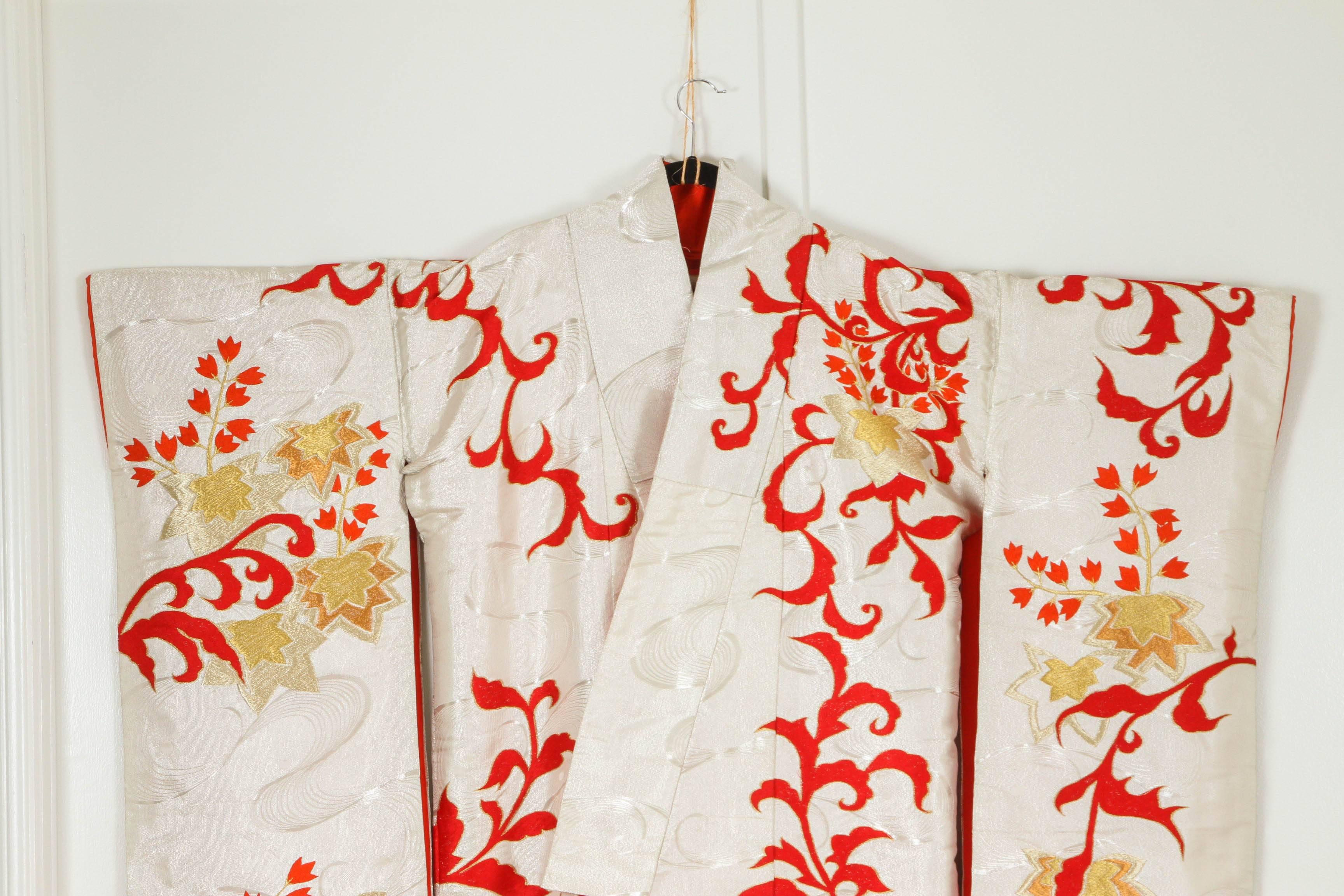 Vintage Silk Brocade Japanese Ceremonial Kimono 1