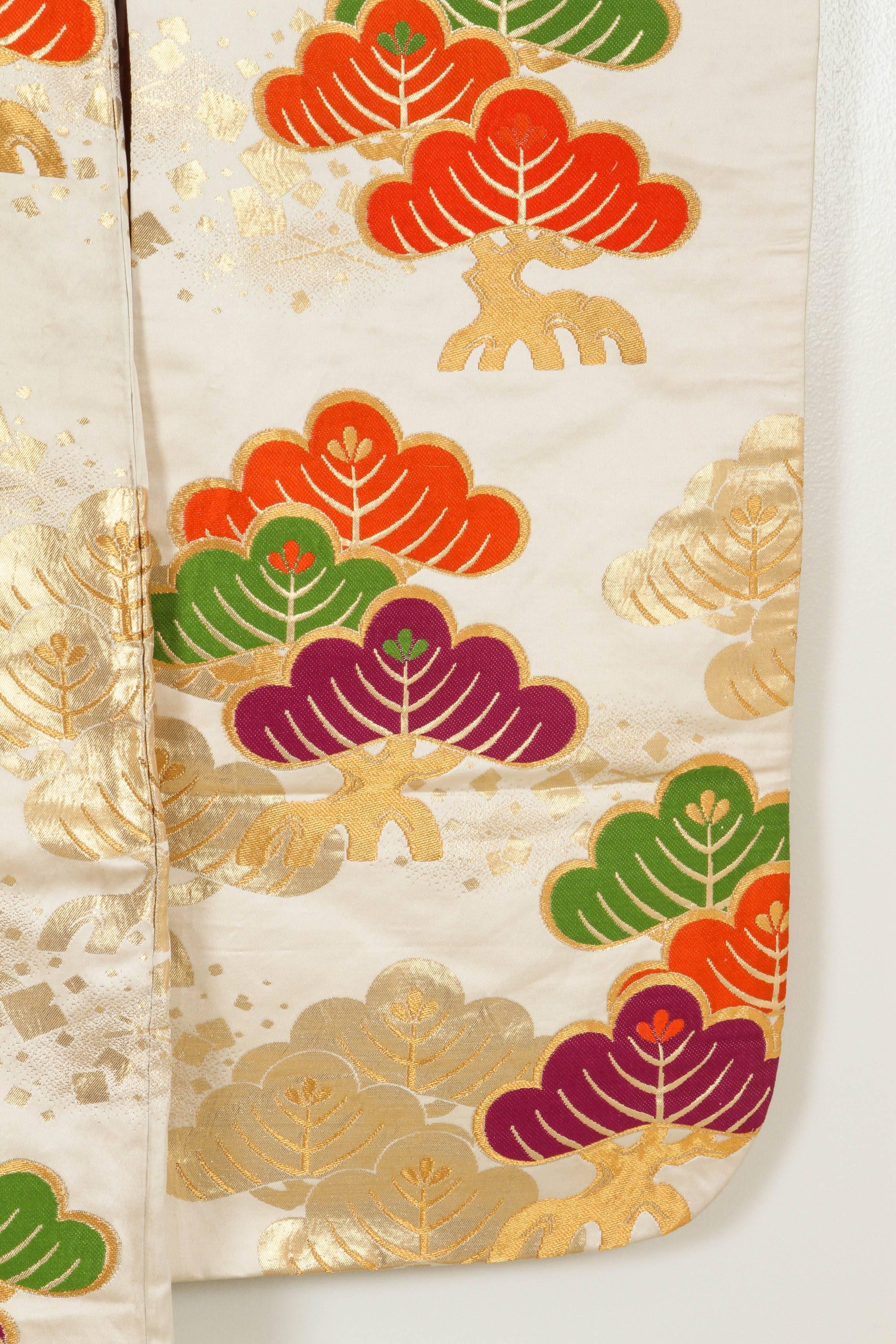 Hand-Crafted Vintage Kimono Silk Brocade Japanese Ceremonial 1970 For Sale