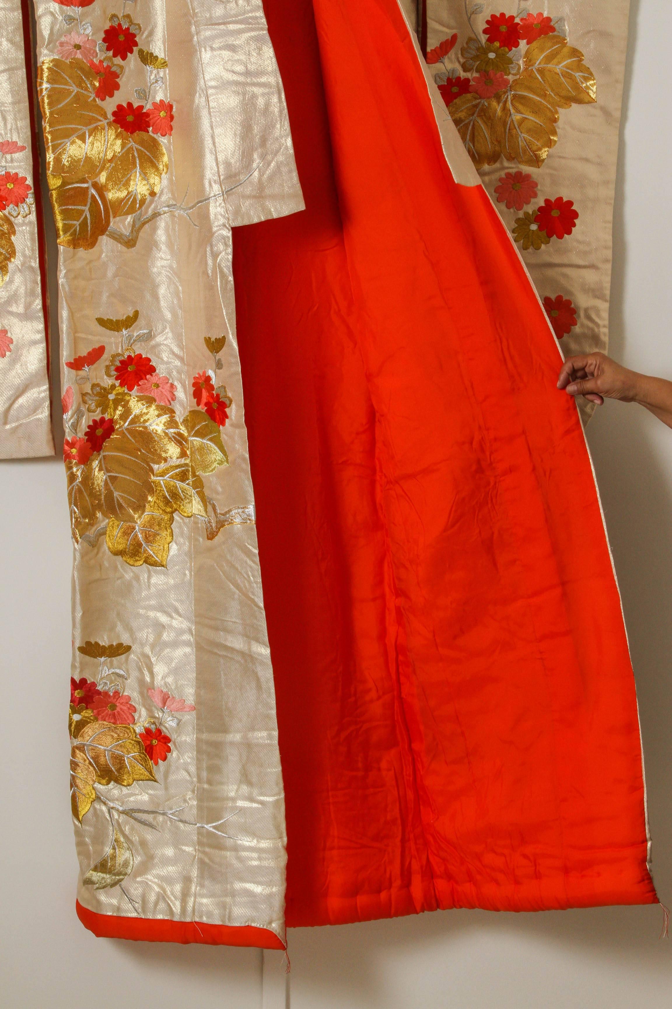 Silk Vintage Brocade Japanese Ceremonial Kimono
