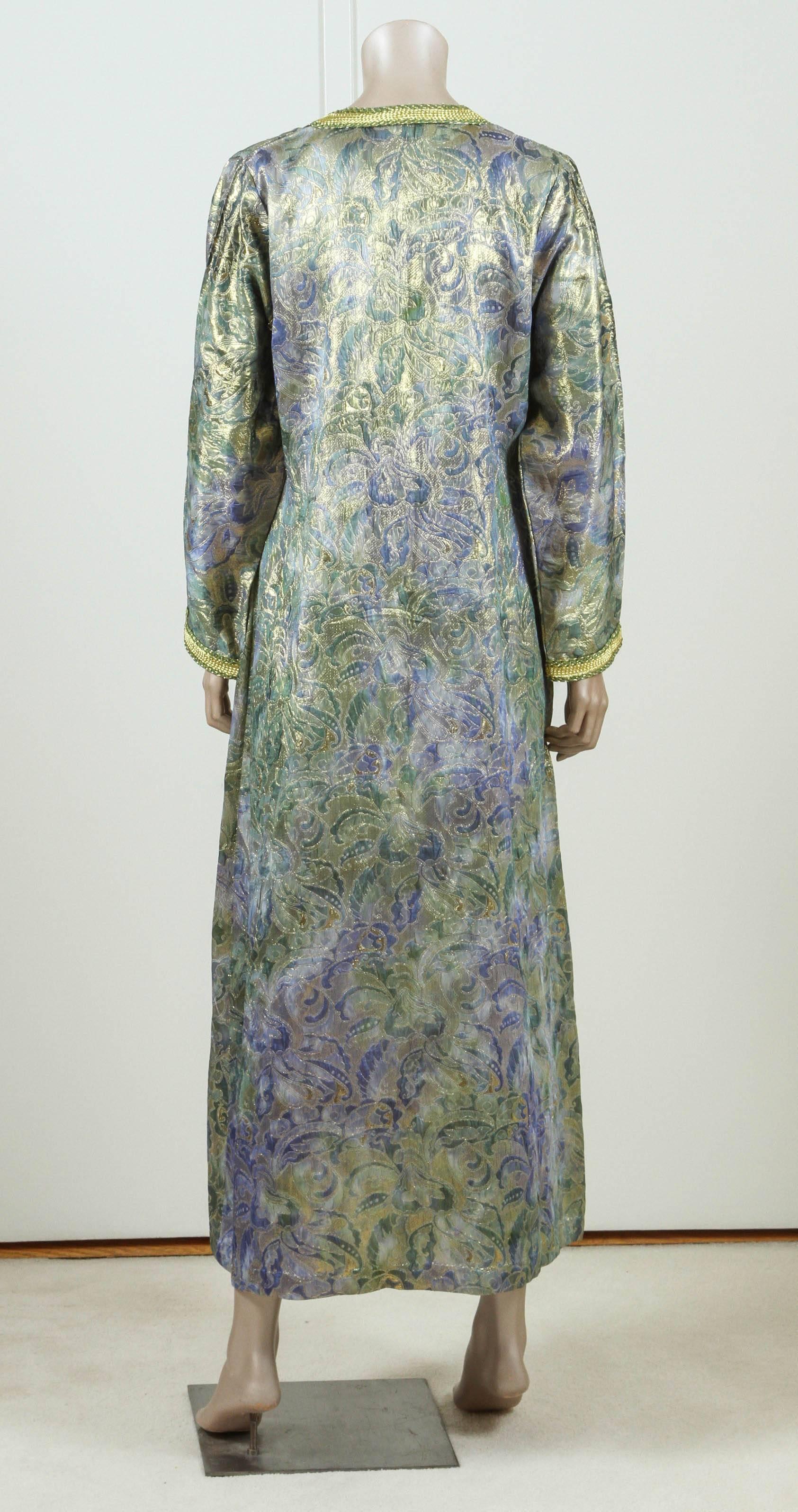 Vintage Moroccan Designer Caftan Maxi Dress Kaftan Size M to L 2