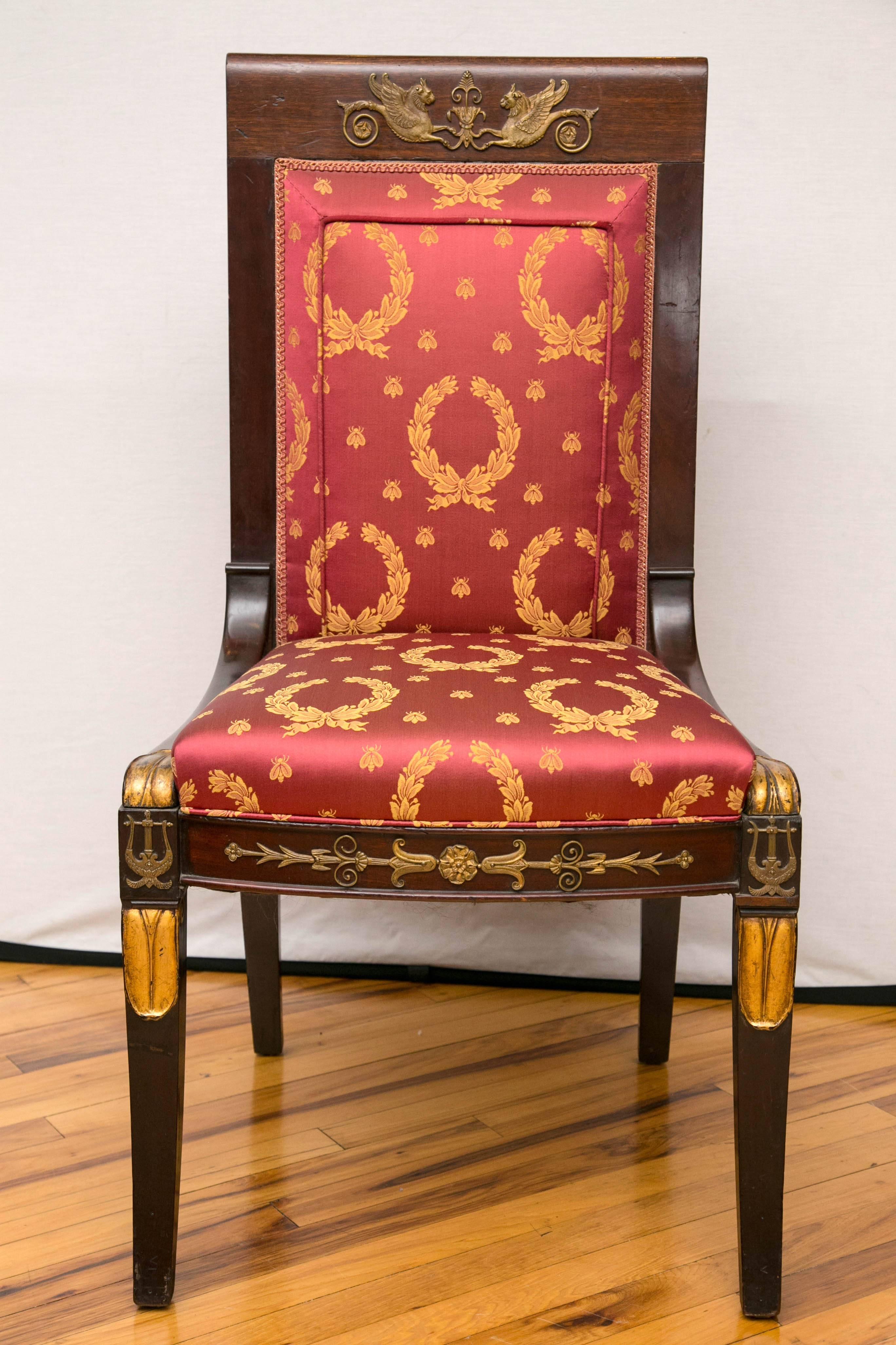 French Empire Period Mahogany Girandole Chair In Good Condition In Mt Kisco, NY
