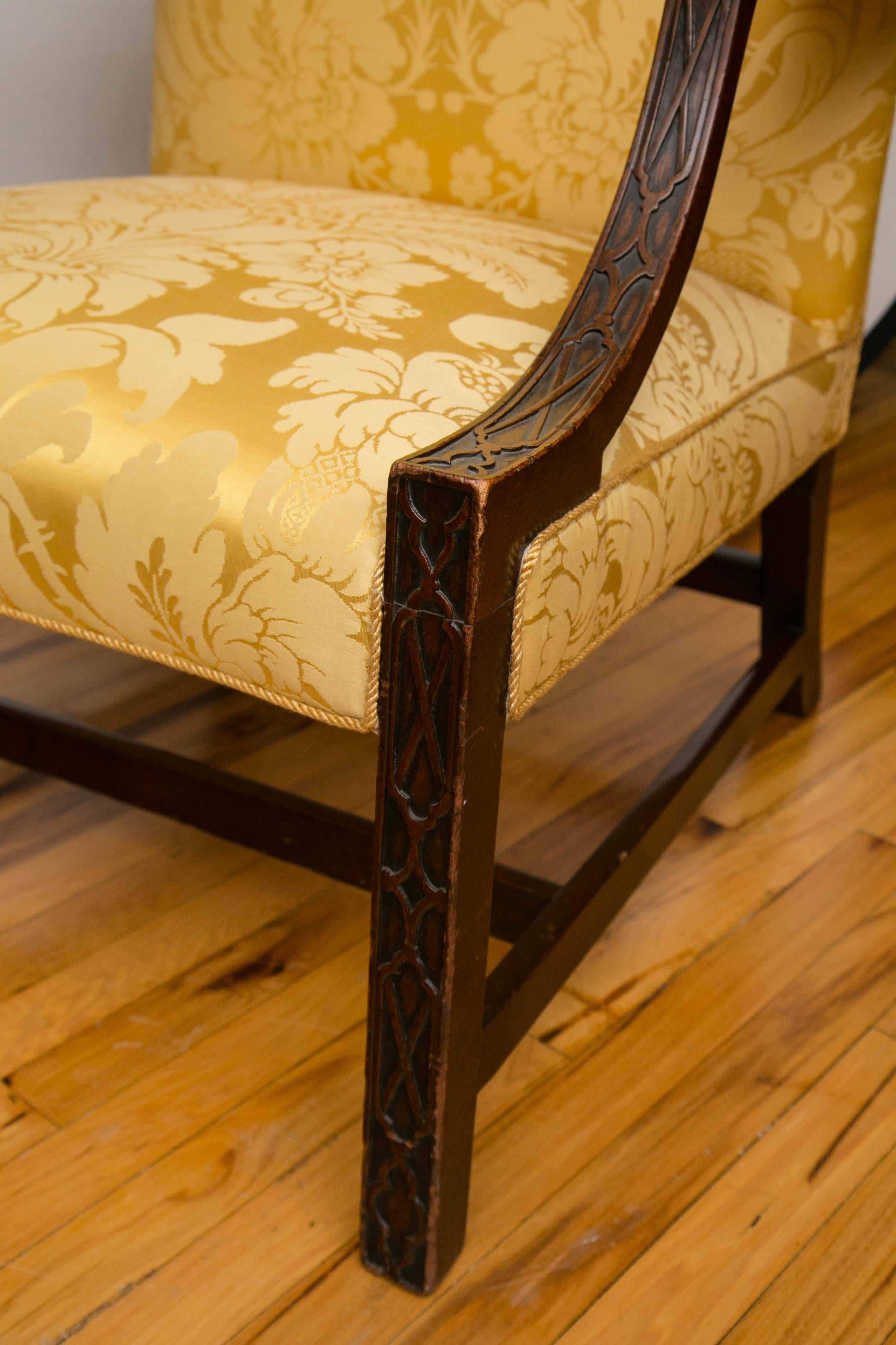 Georgian Mahogany Gainsborough Library Armchair In Good Condition In Mt Kisco, NY