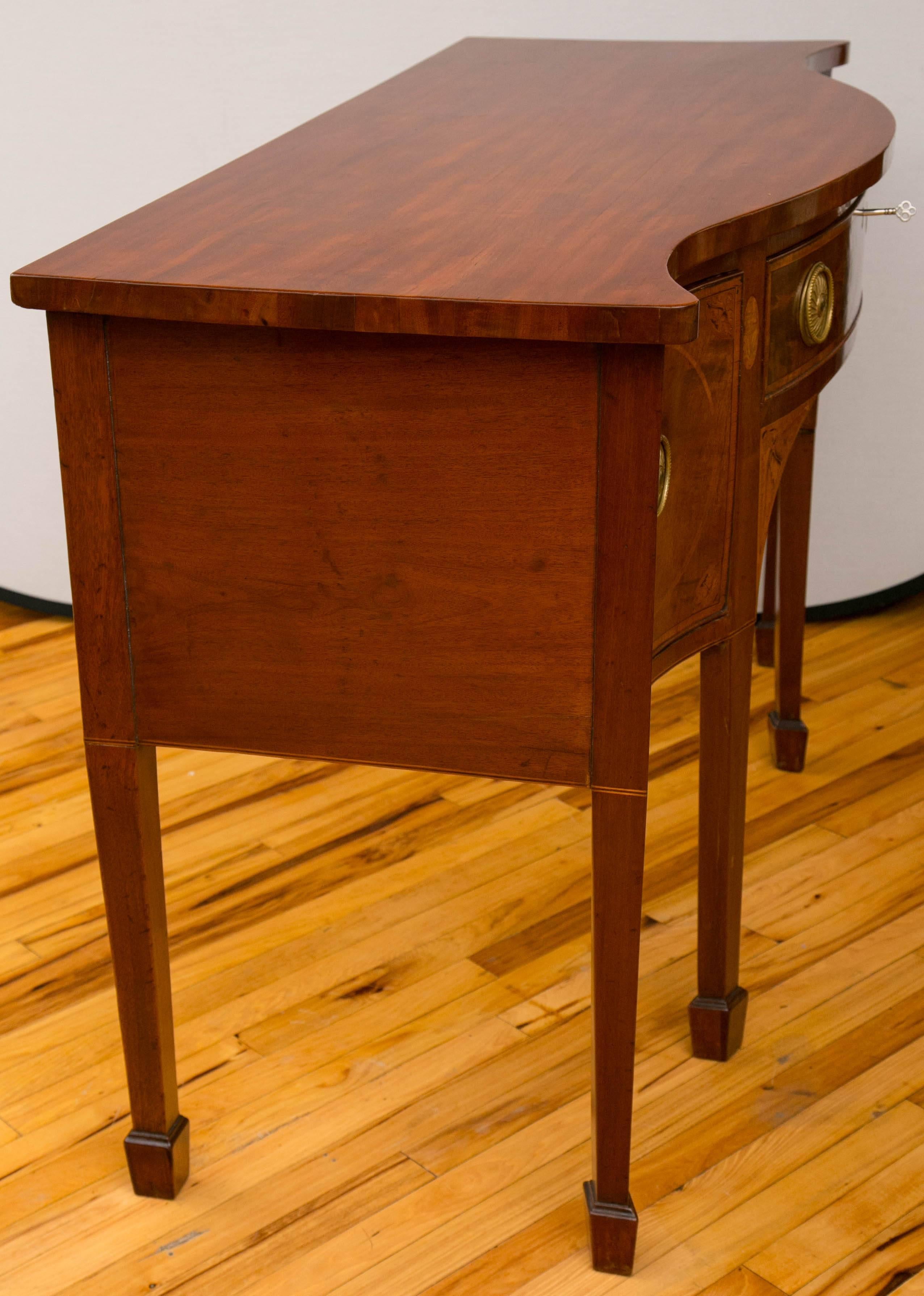 George III Mahogany Serpentine Form Sideboard 3