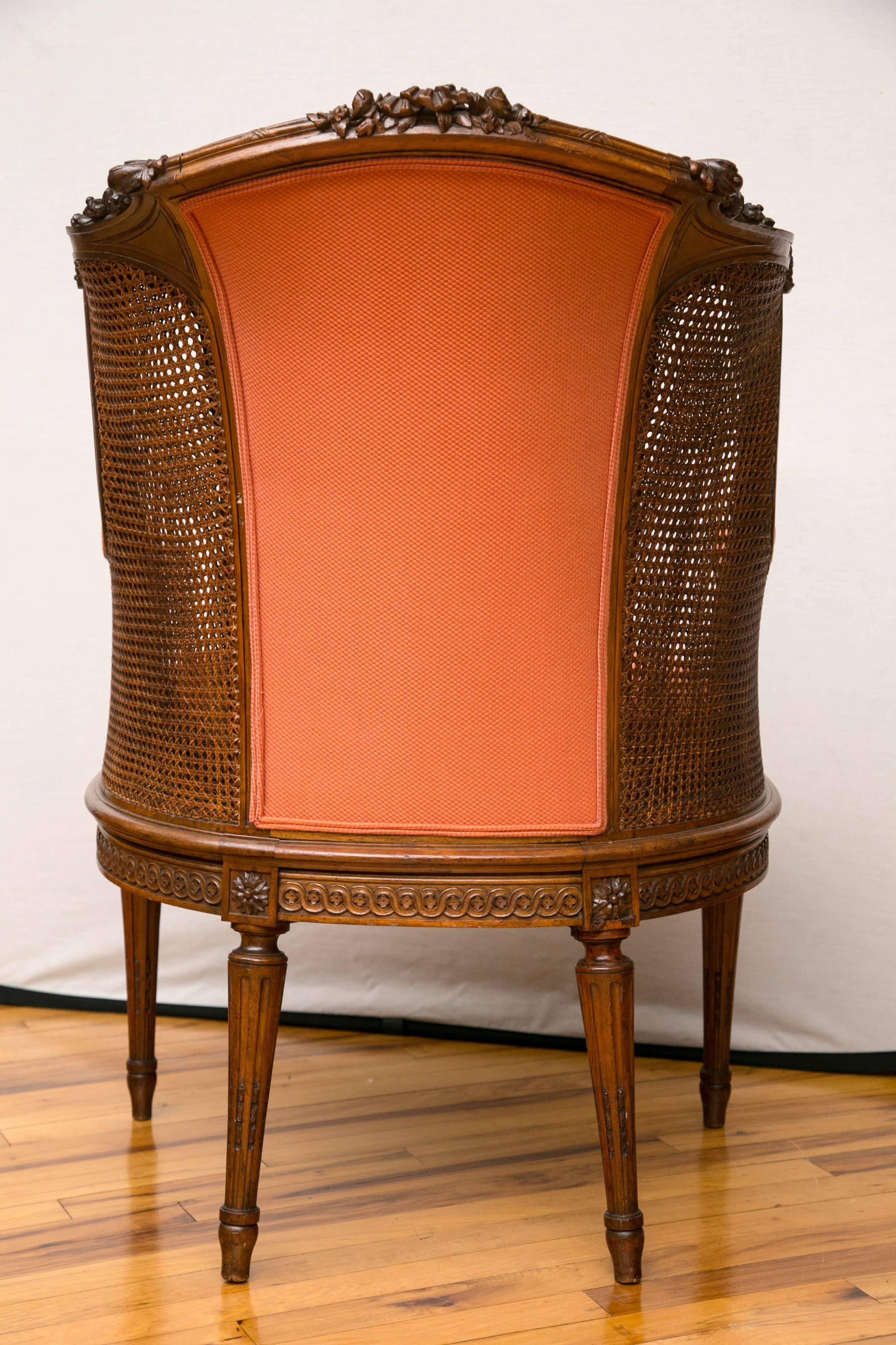 English A Late Victorian Caned Mahogany Library Chair 