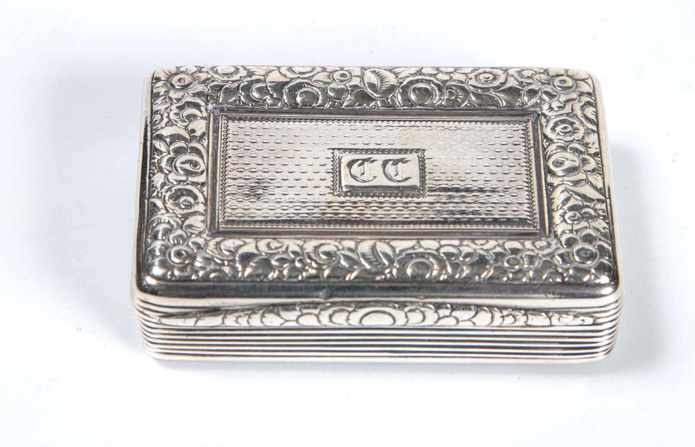 Early 19th Century Sterling Silver Snuff Box by Thomas Ellis, circa 1824, English
