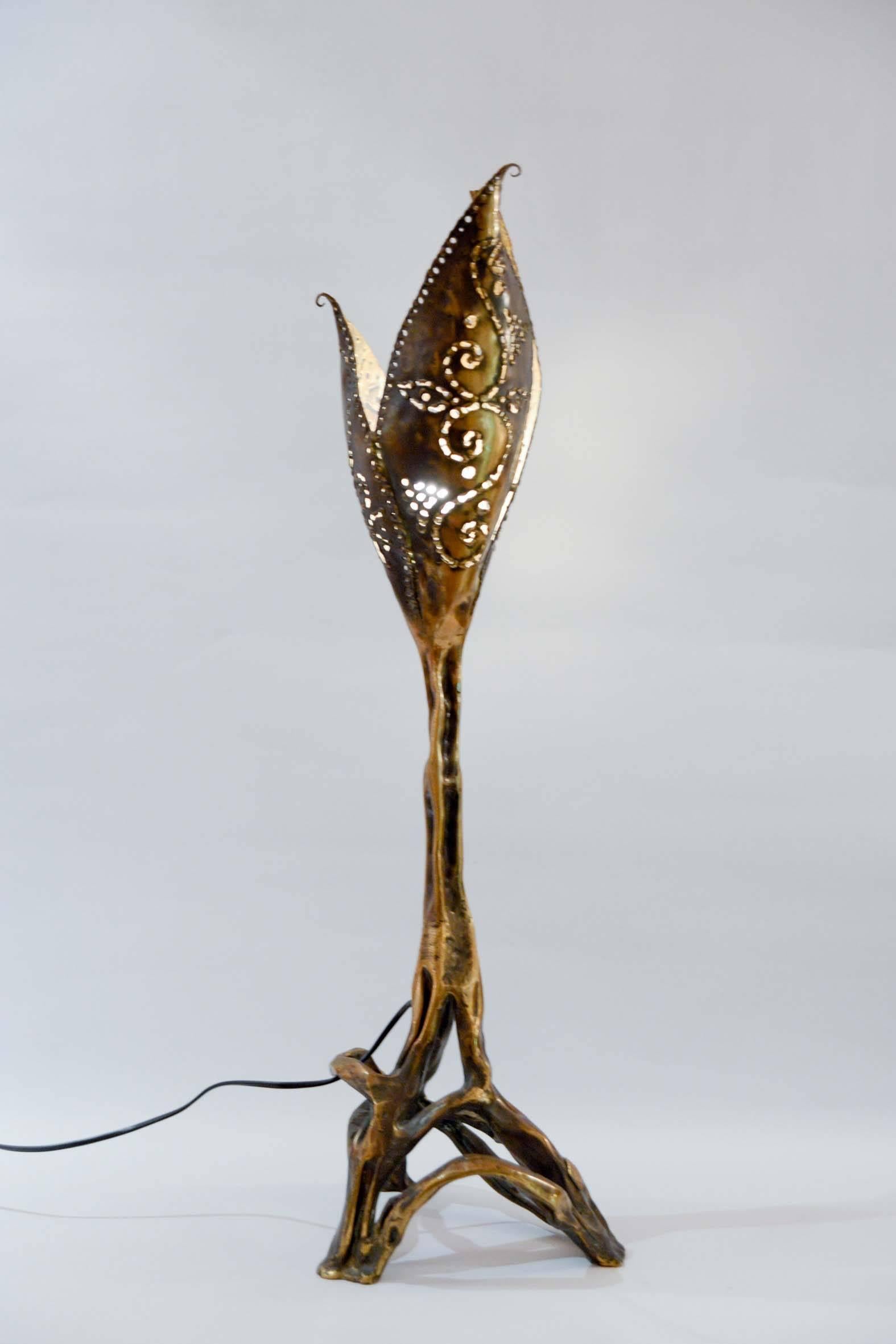 Late 20th Century One of Kind Brutalist Lamp For Sale