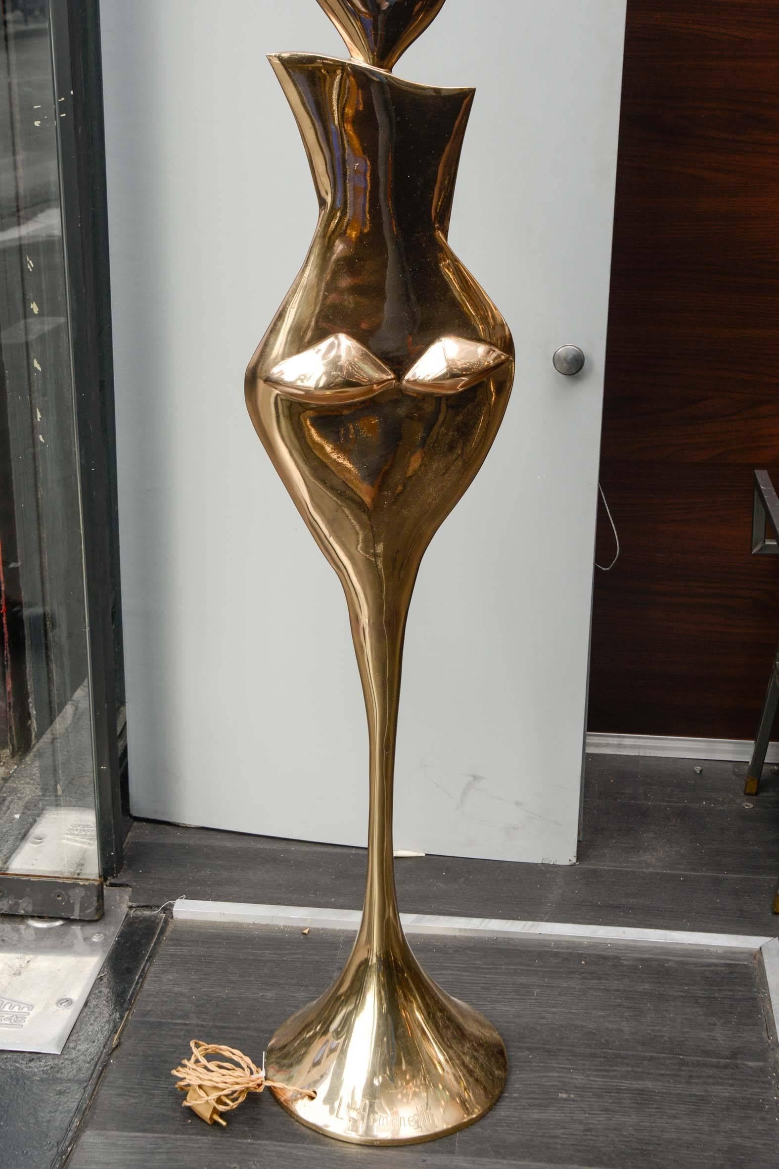 Bronze Floor Lamp by L Armanelli For Sale 2