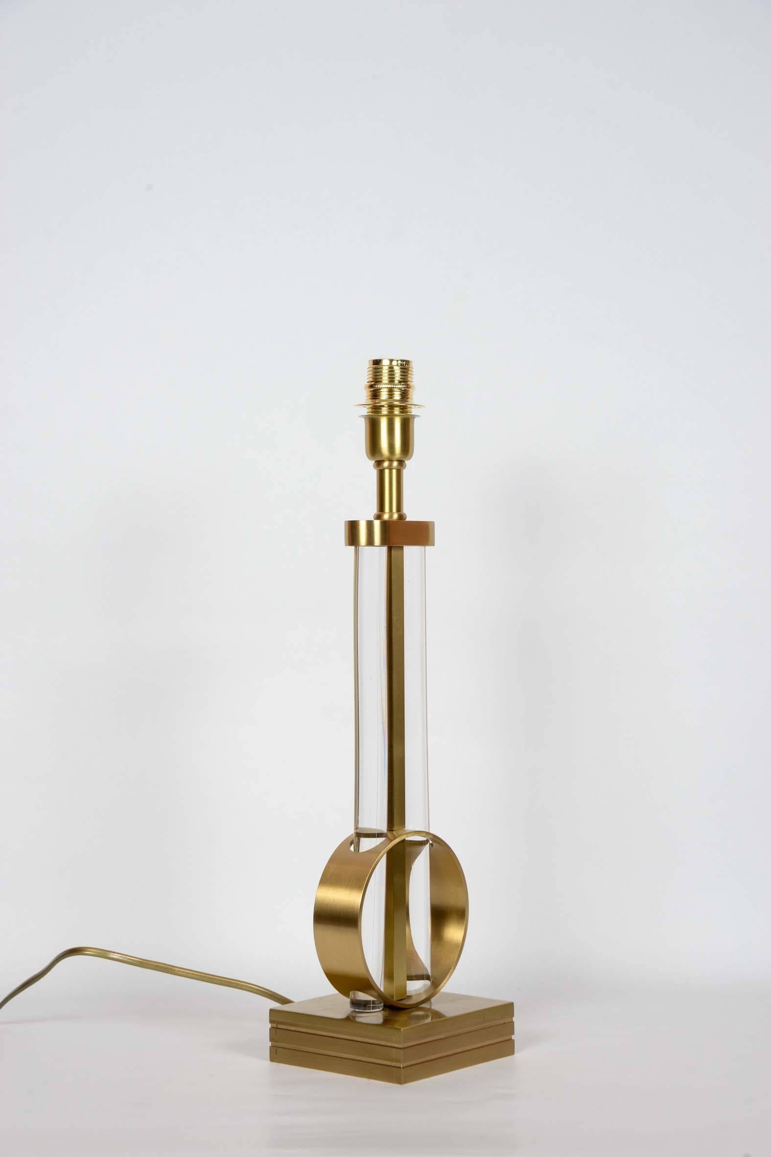 Paire de lampes en bronze et cristal Excellent état - En vente à Bois-Colombes, FR