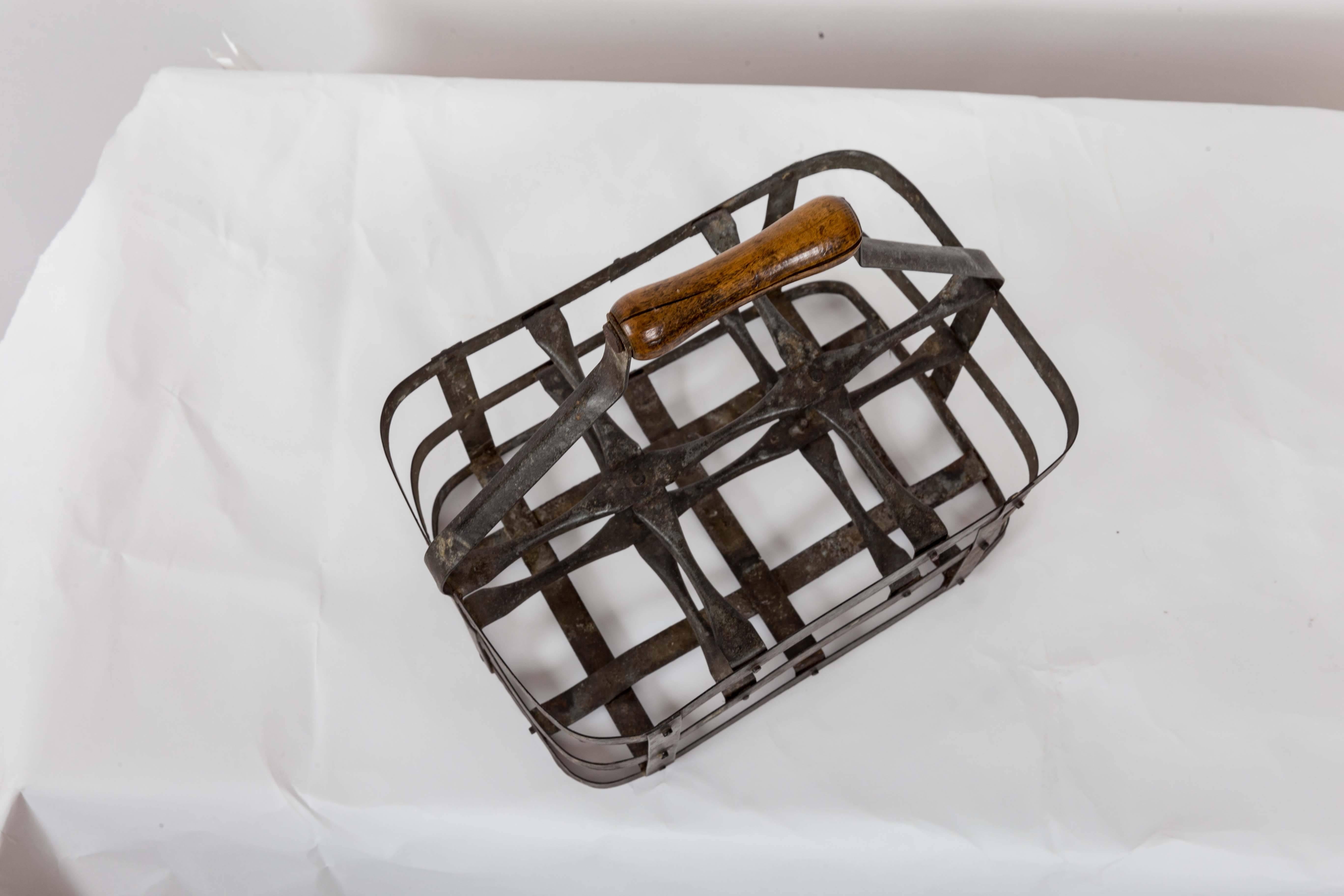 Turn-of-the-Century Metal Bottle Carrier, France, circa 1900 4