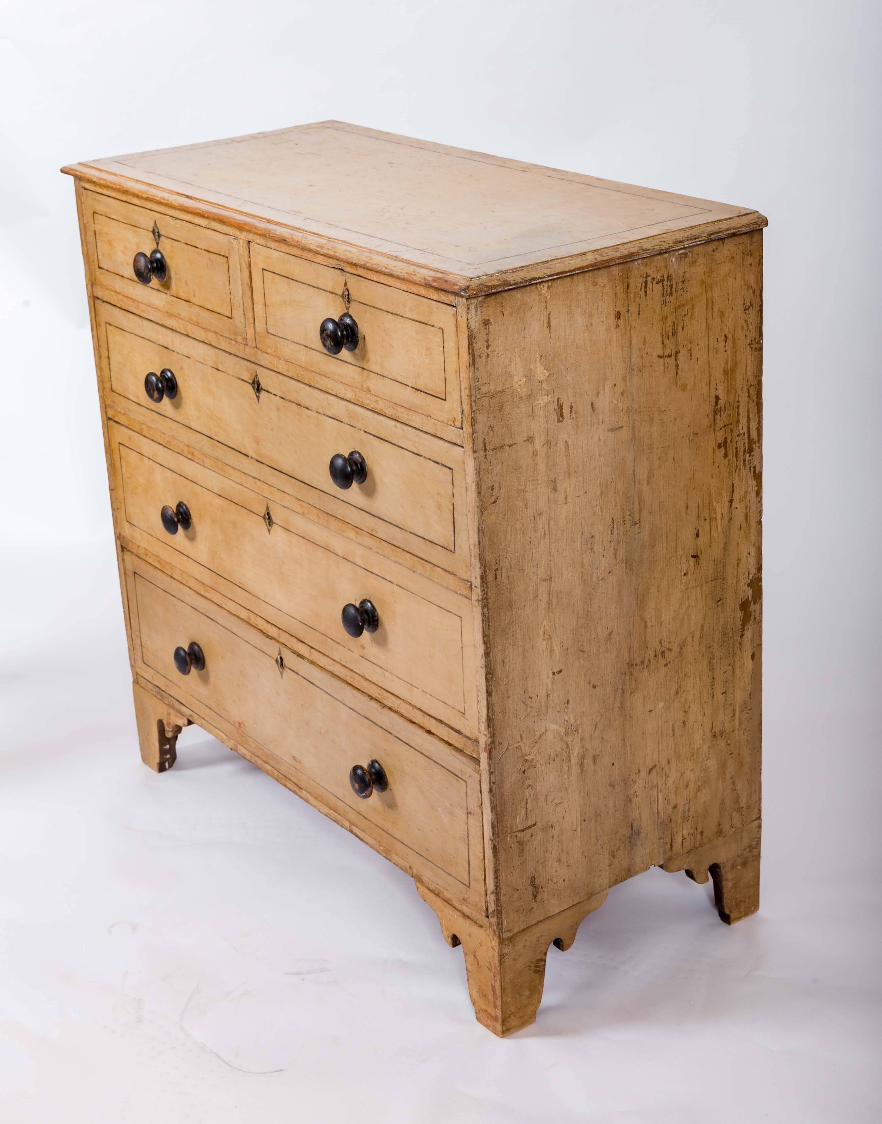 English Early 19th Century Painted Chest of Drawers, England, circa 1840