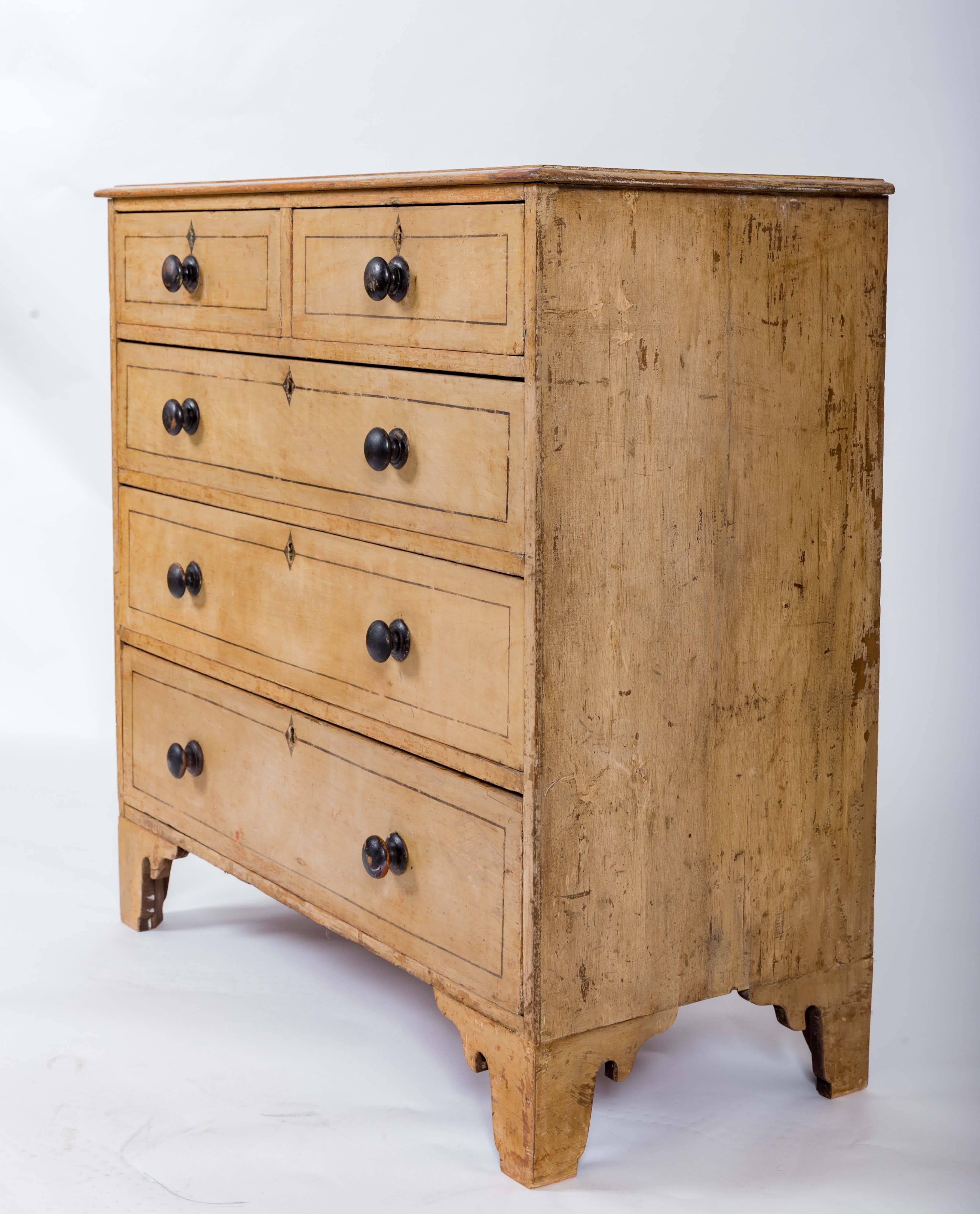 Early 19th Century Painted Chest of Drawers, England, circa 1840 In Good Condition In East Hampton, NY