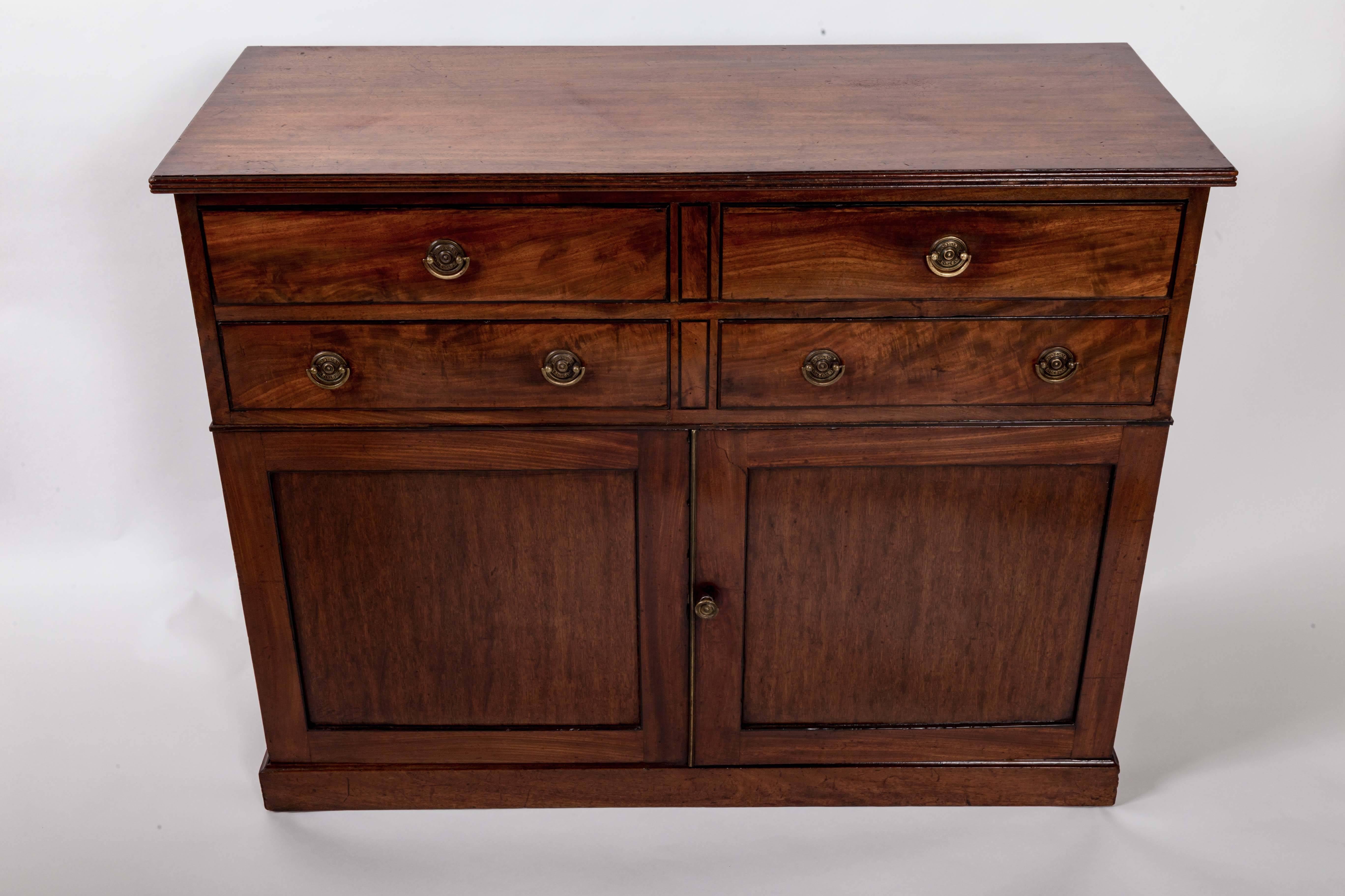 English Early 19th Century Mahogany Storage Cabinet, England, circa 1820