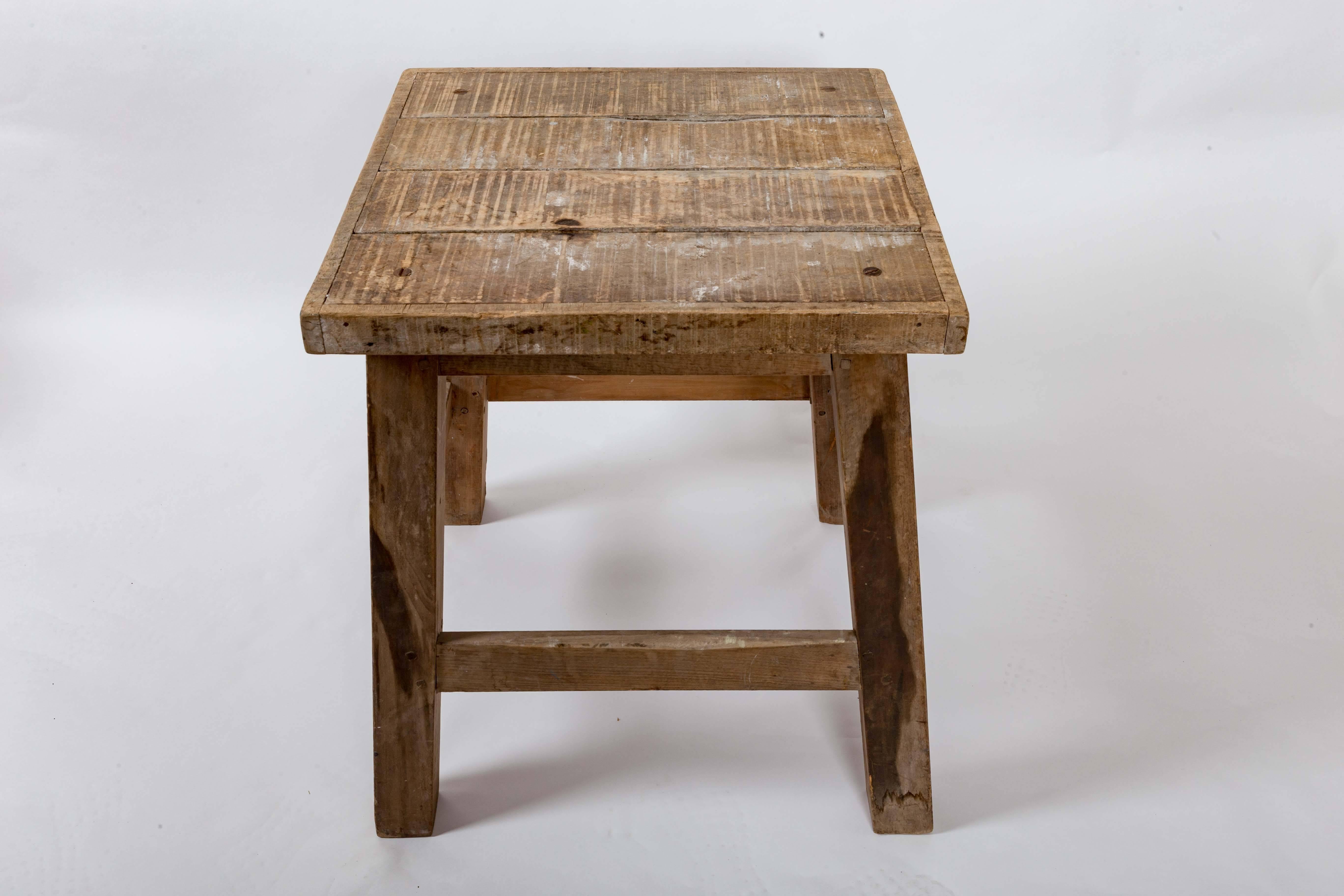 1920s Weathered Chestnut and Beech Table In Good Condition In East Hampton, NY