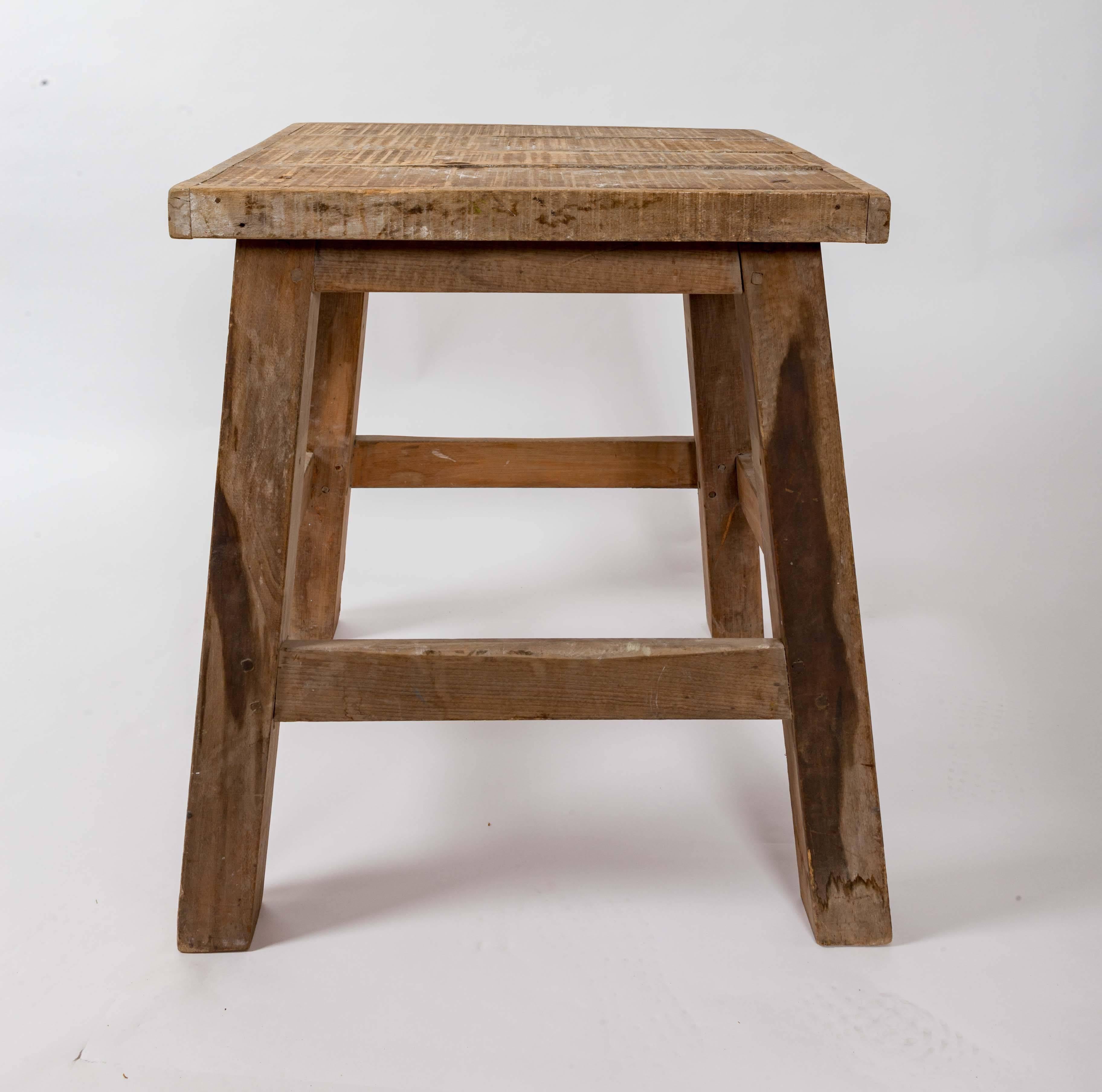 Early 20th Century 1920s Weathered Chestnut and Beech Table