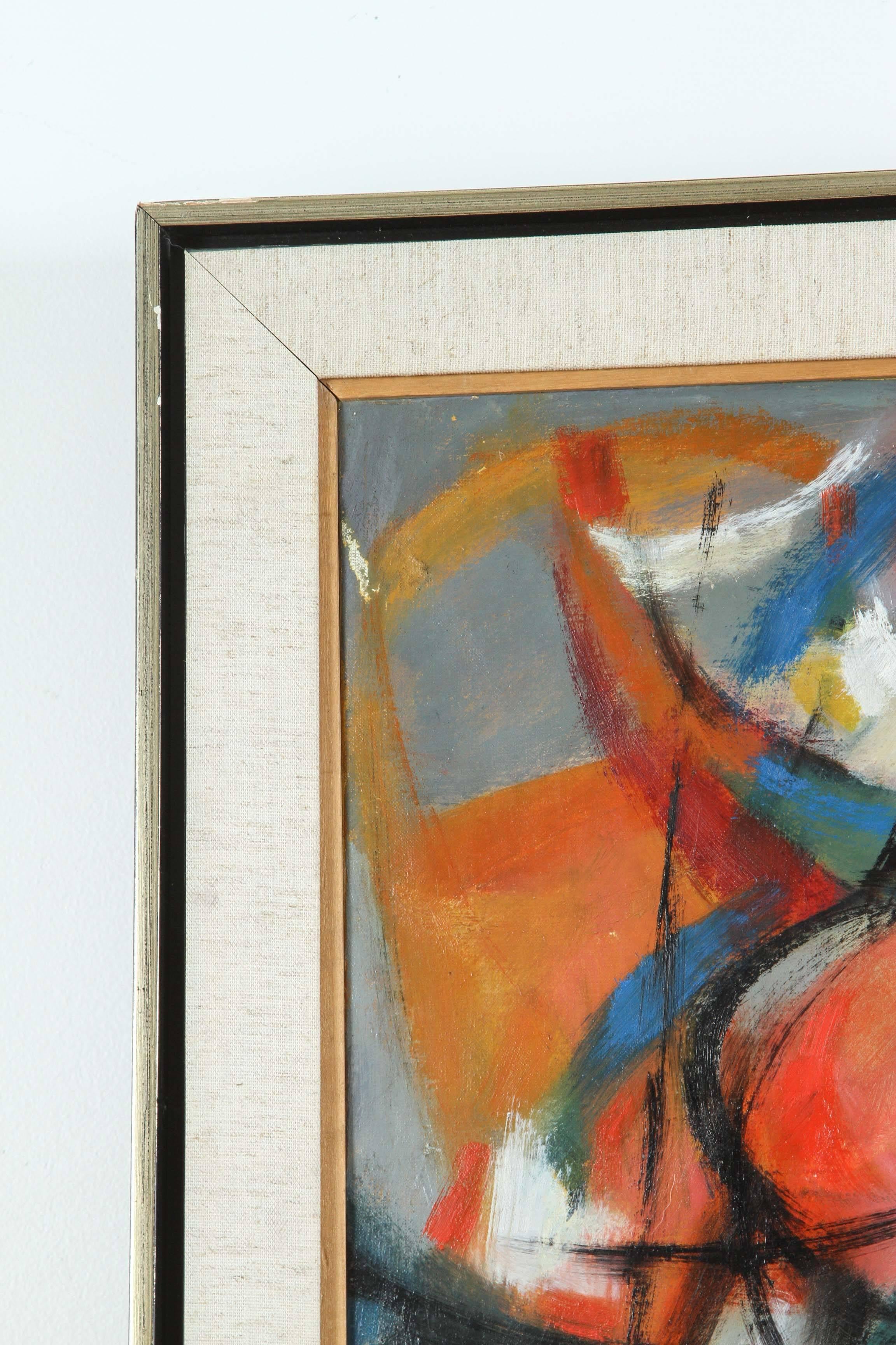 Mid-Century Modern Abstract Painting by Elaine Rosso