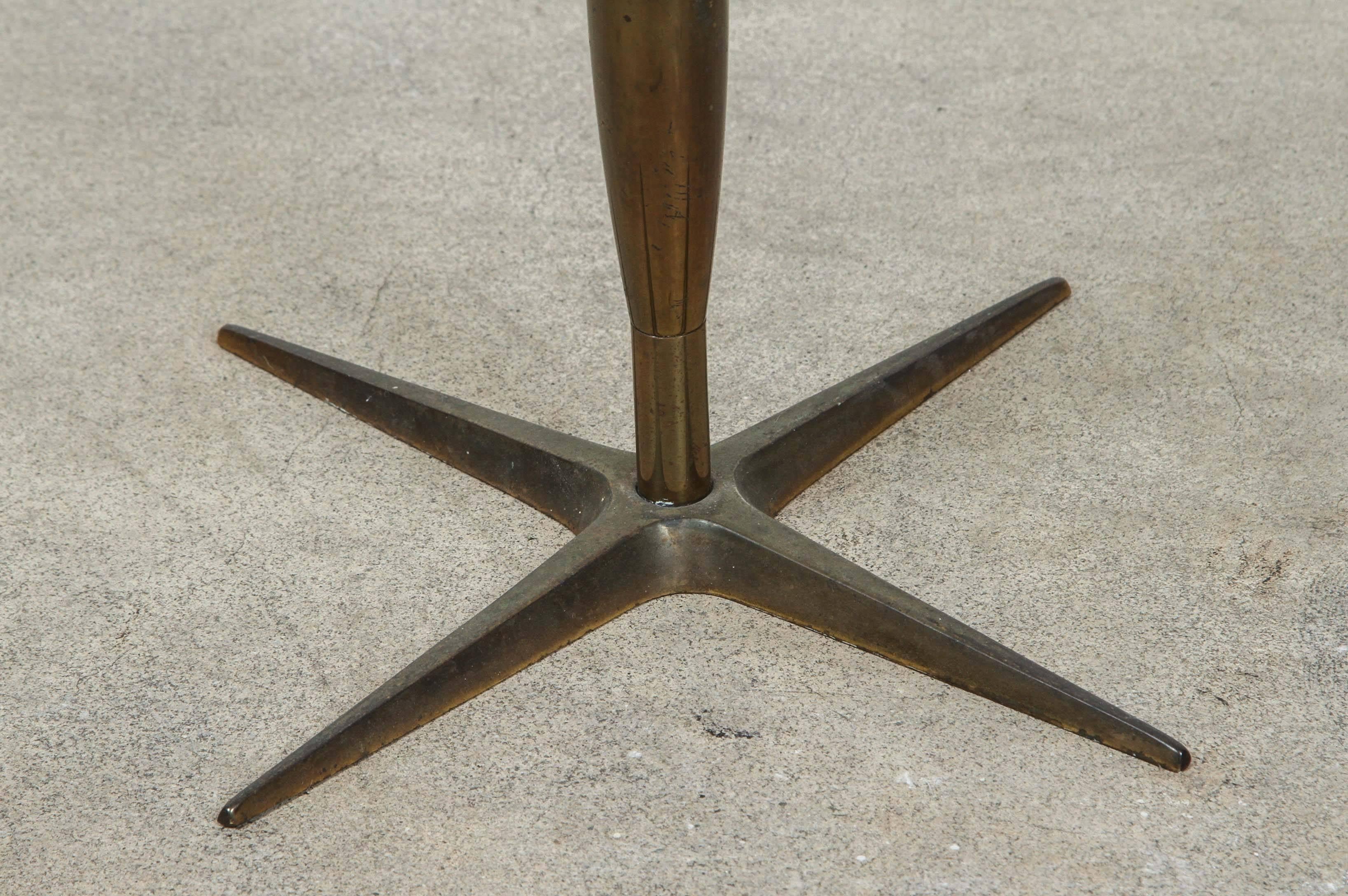 Mid-Century Modern Italian Lucite and Brass Cigarette Table