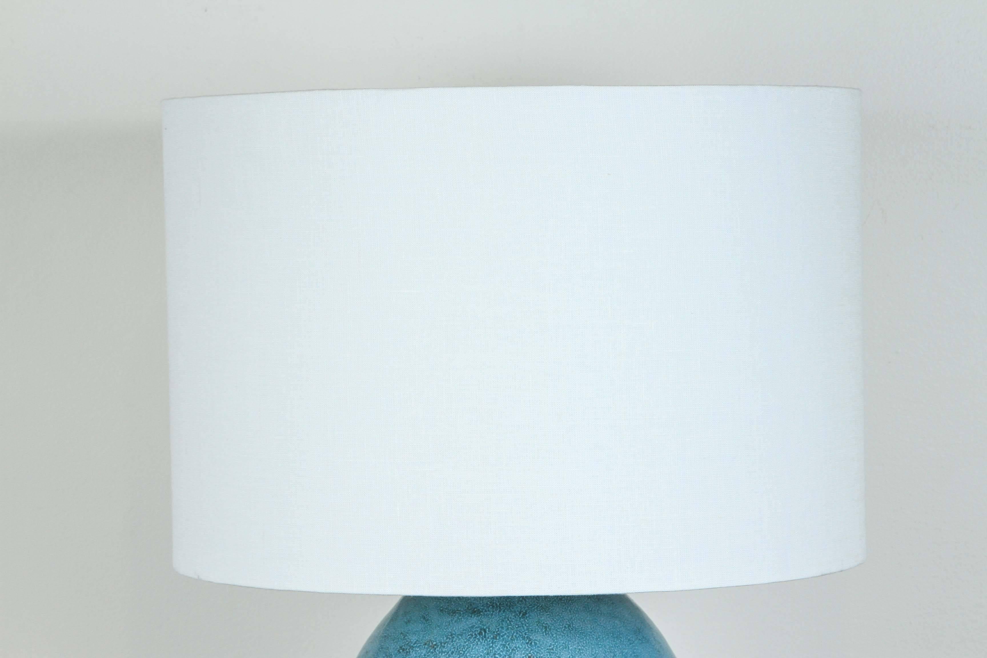 Extra large ceramic pod lamp in turquoise by Victoria Morris.