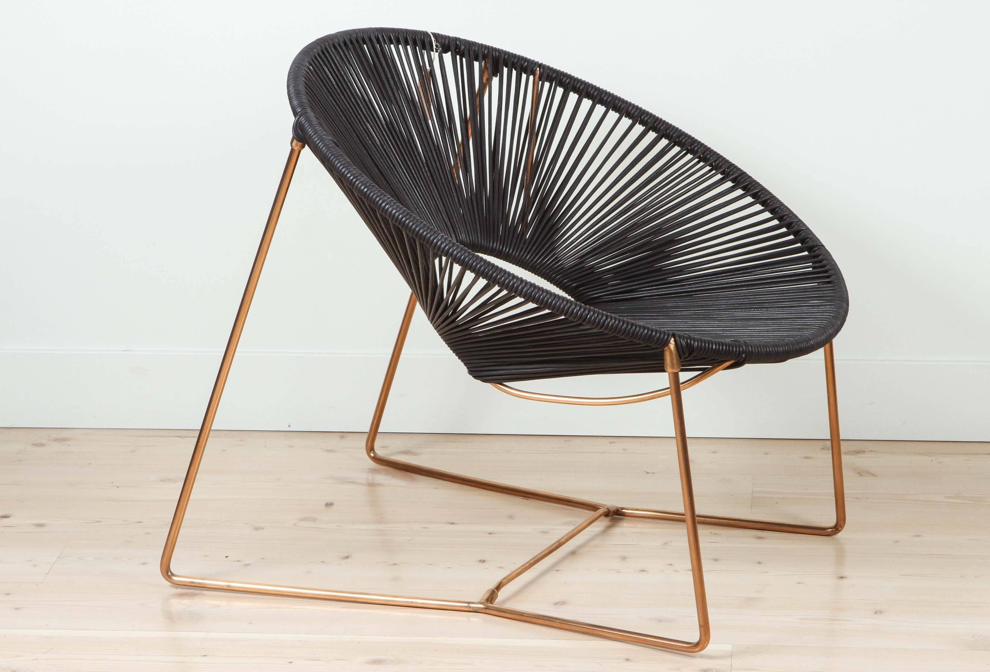 Mid-Century Modern Cali Chair in Copper and Leather by Leon Leon