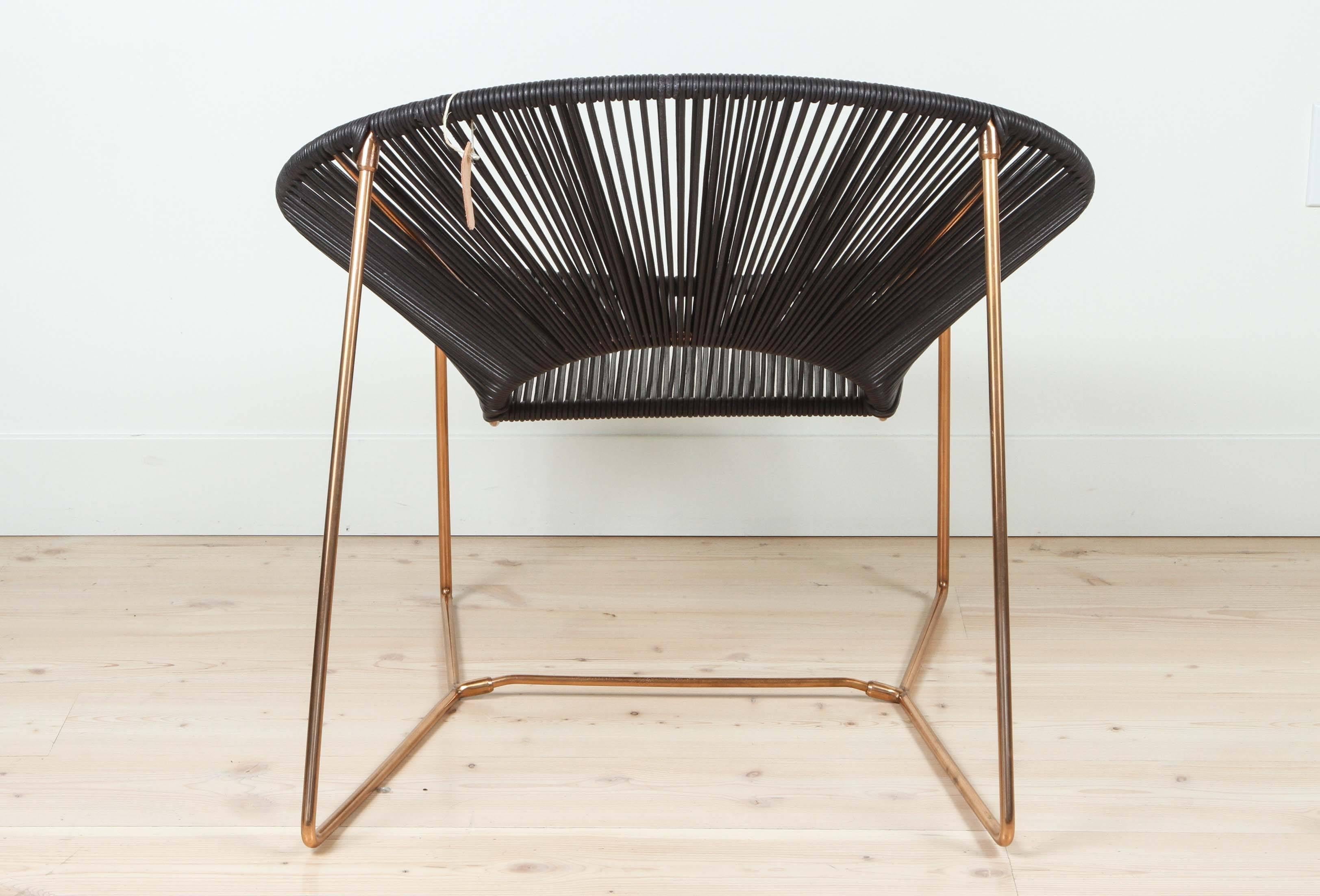 French Cali Chair in Copper and Leather by Leon Leon