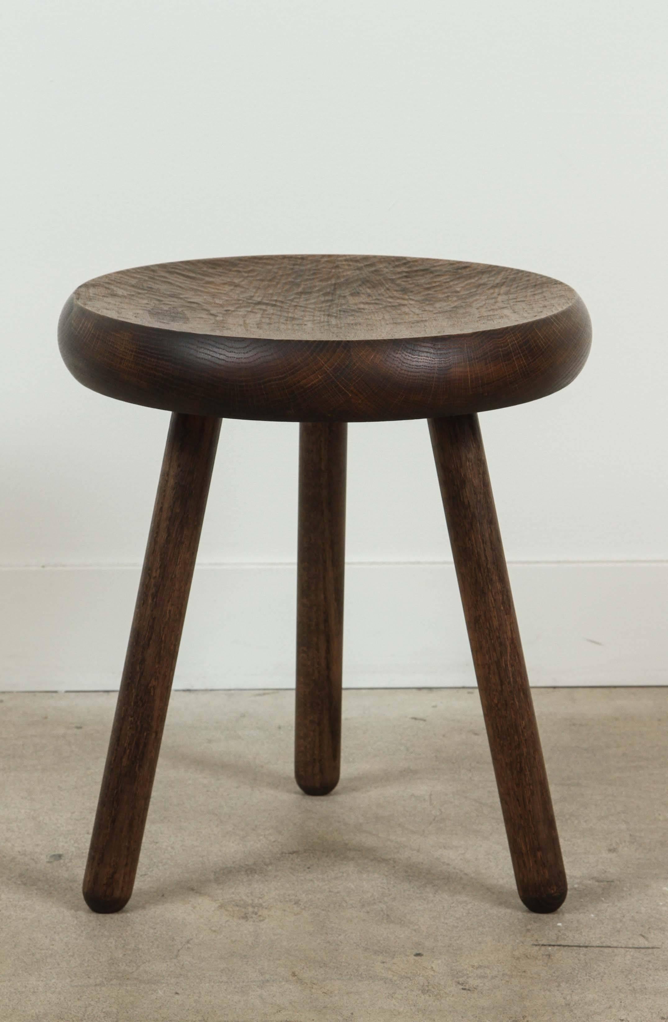 Dibbet stool by De JONG & Co. in Oxidized Oak