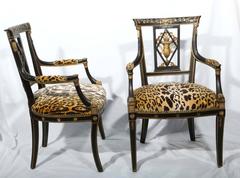 Superb Pair of Regency Armchairs with Scalamandre "Leopard"