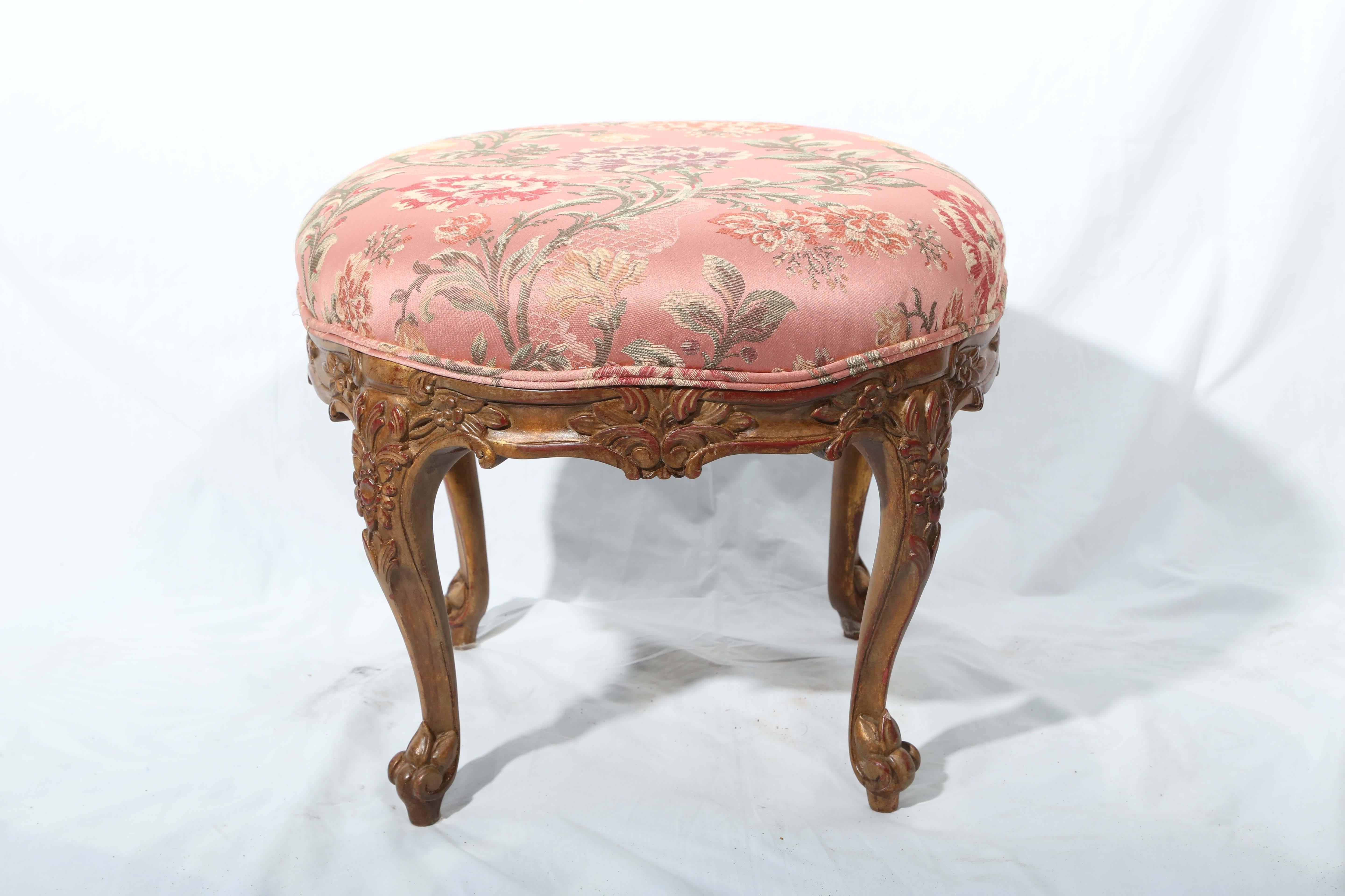French Pair of Parcel-Gilt Louis XV Stools