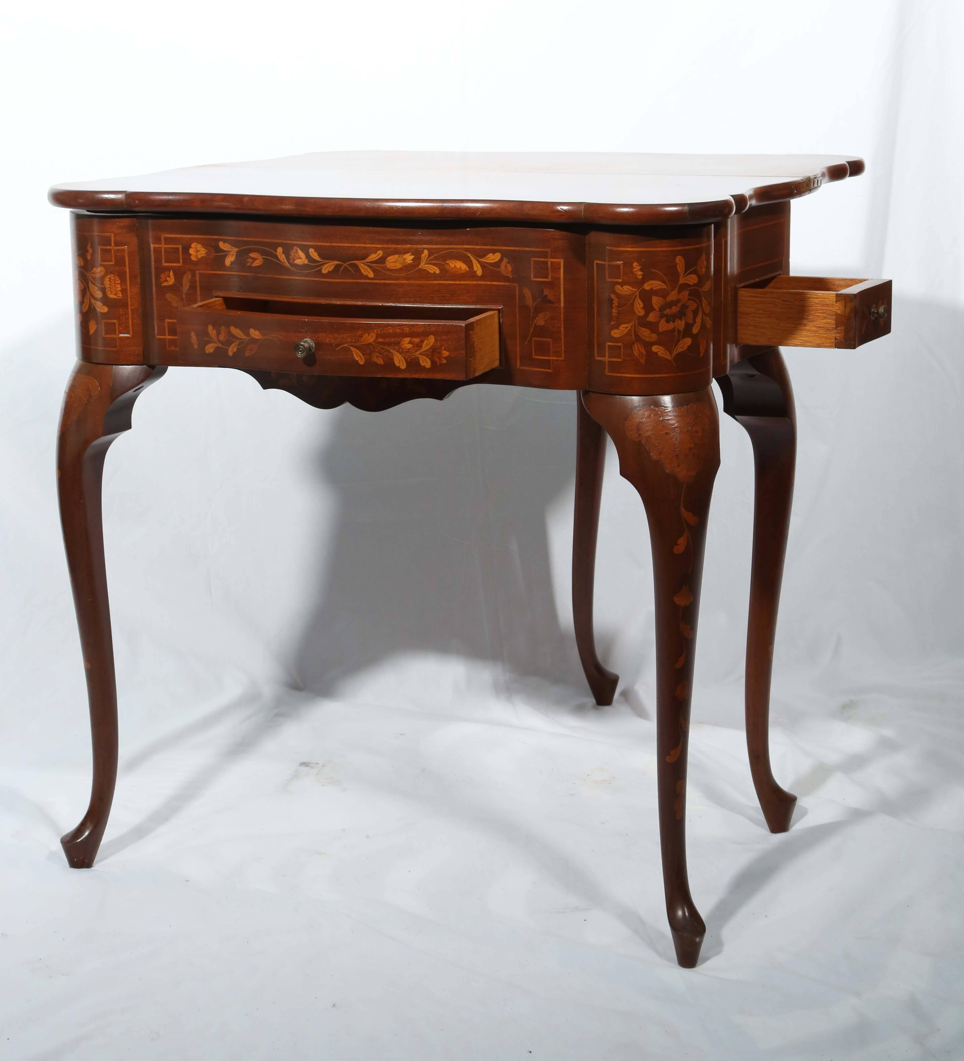 Inlay Fine Dutch Marquetry Game Table