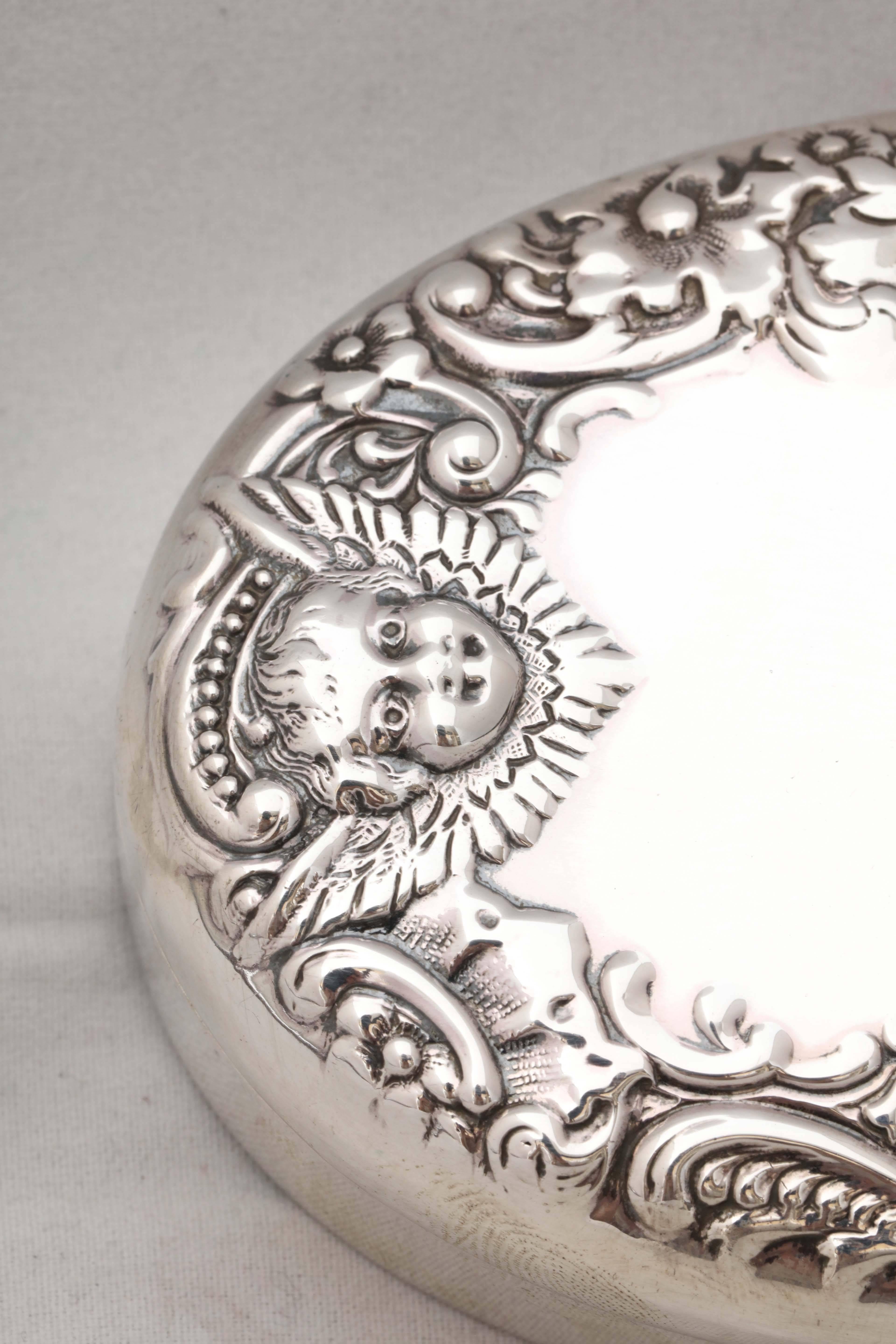 Victorian Sterling Silver Trinkets or Jewelry Box with Hinged Lid 4