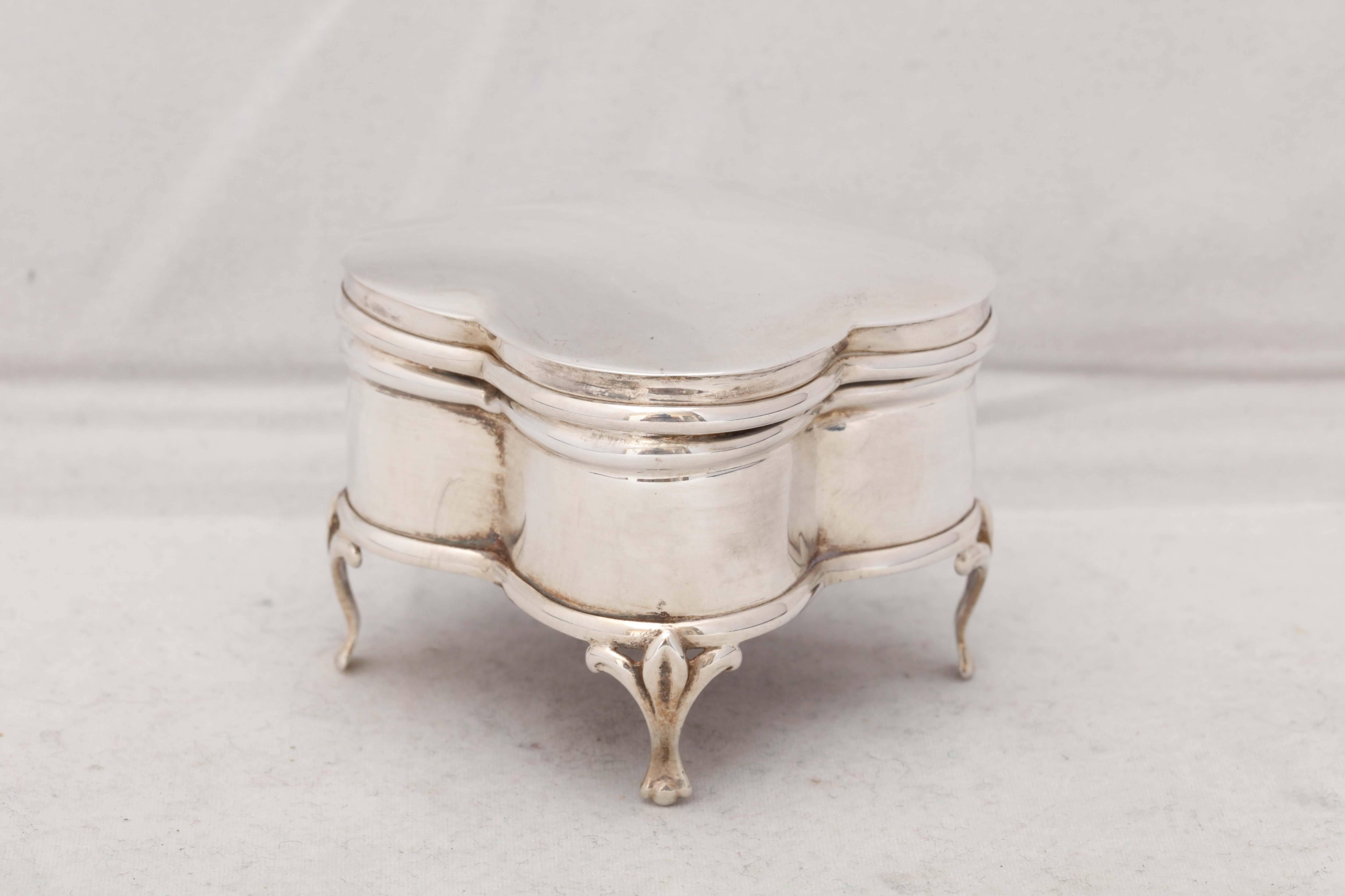 Edwardian, sterling silver, footed jewelry/