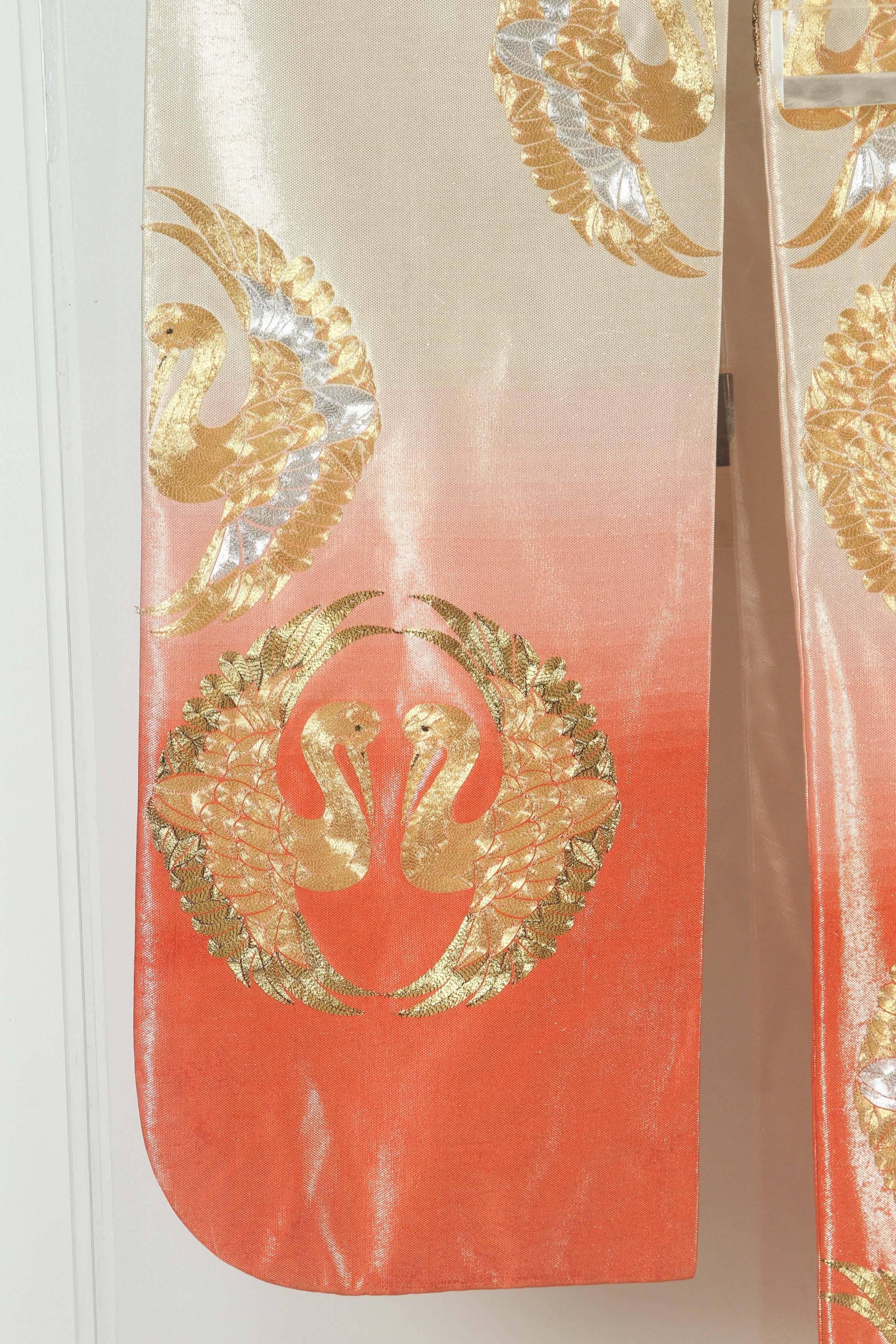 Japanese Ceremonial Kimono Framed in a Lucite Box In Good Condition In North Hollywood, CA