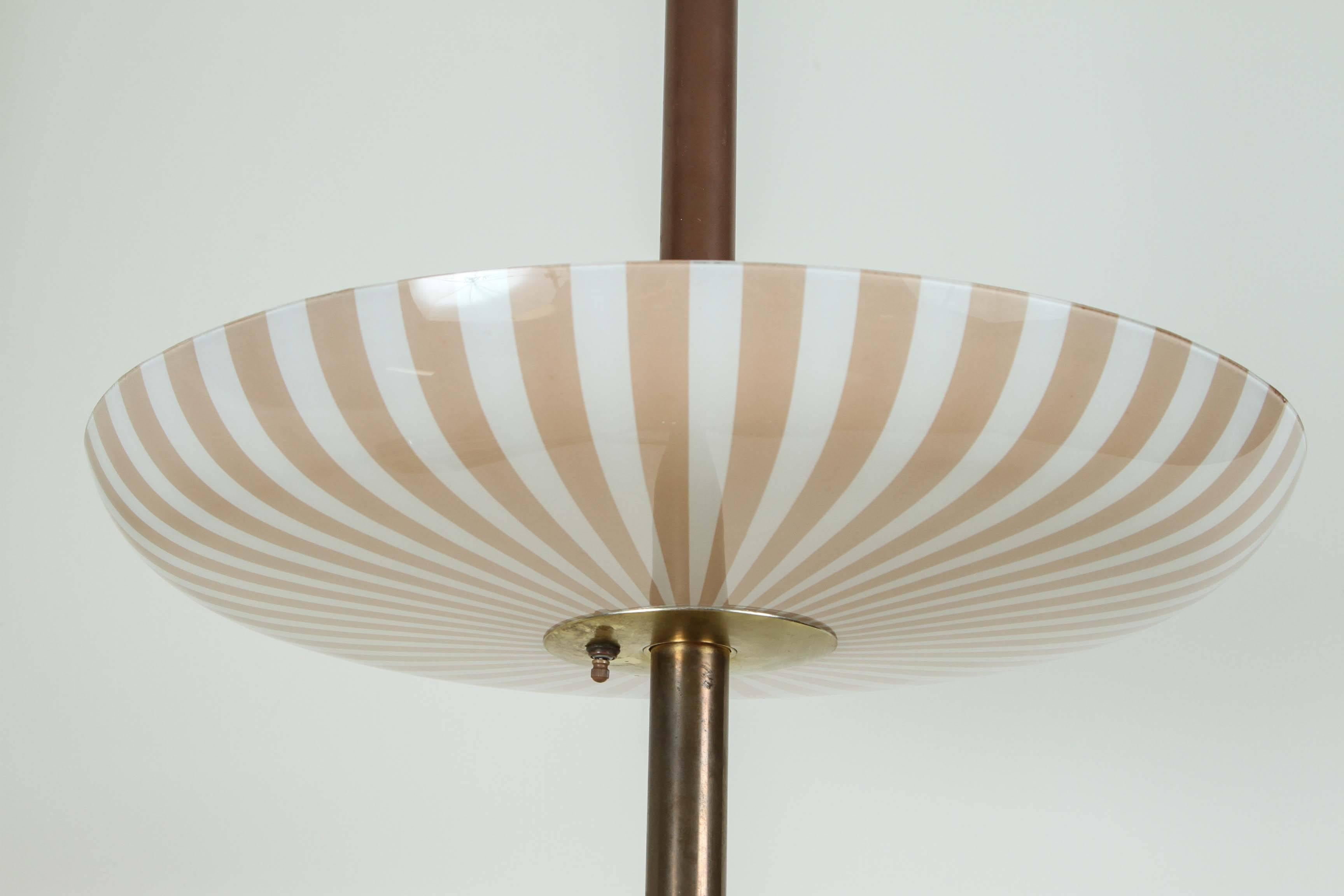 Appliqué 1950s Adjustable Three Shade Extension Pole Lamp