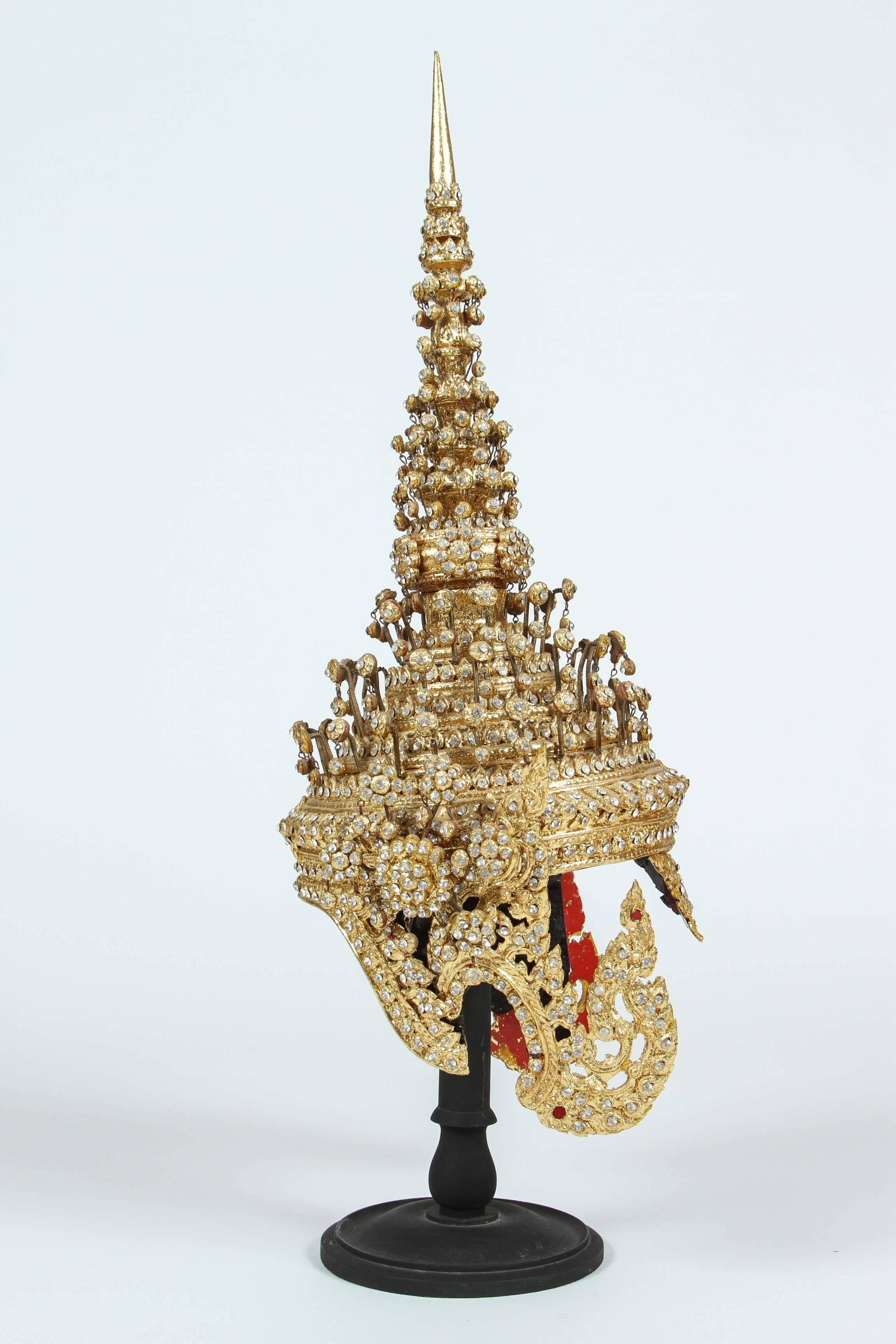 Folk Art Gilt Ceremonial Thai Headdress