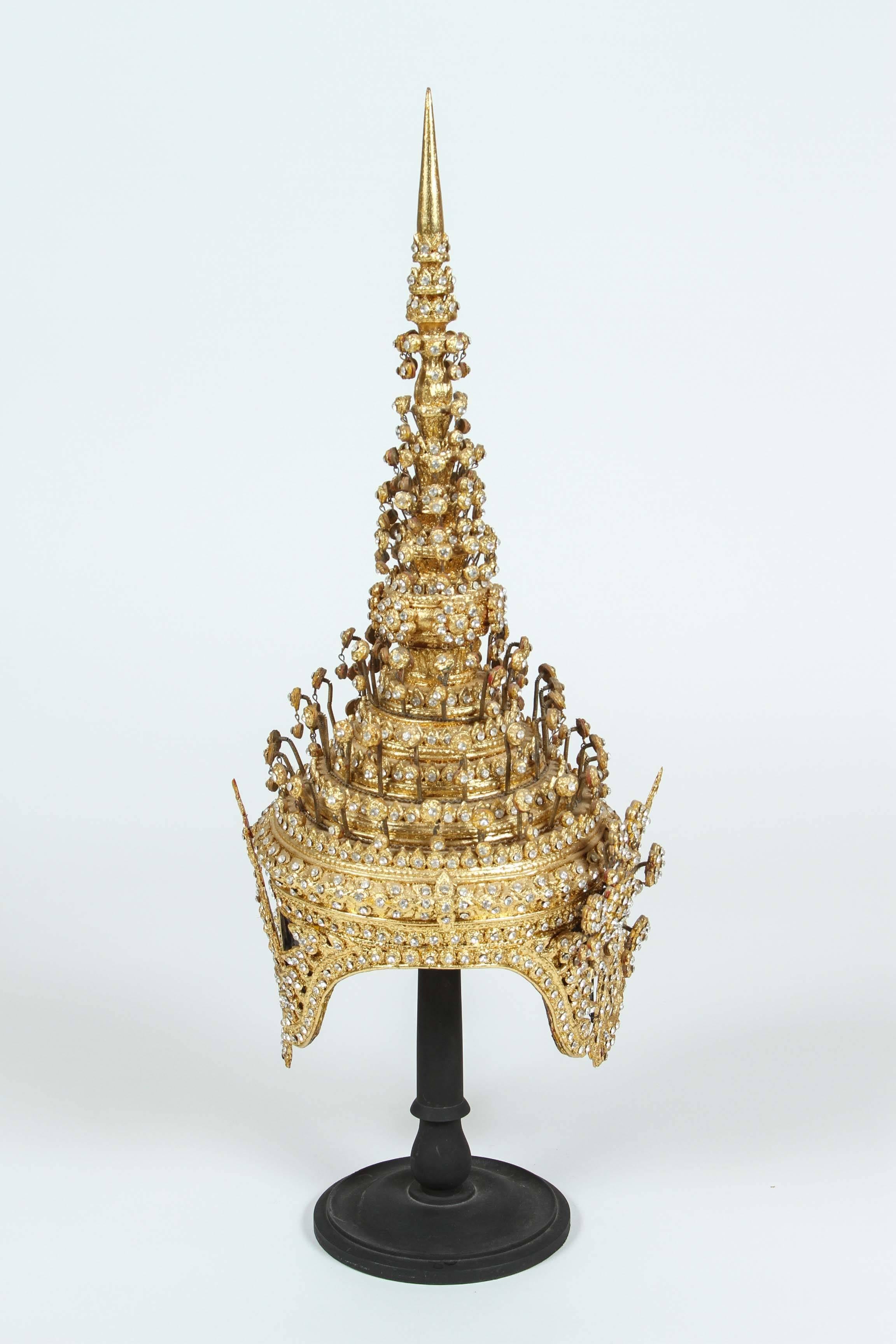 Gilt Ceremonial Thai Headdress In Excellent Condition In North Hollywood, CA