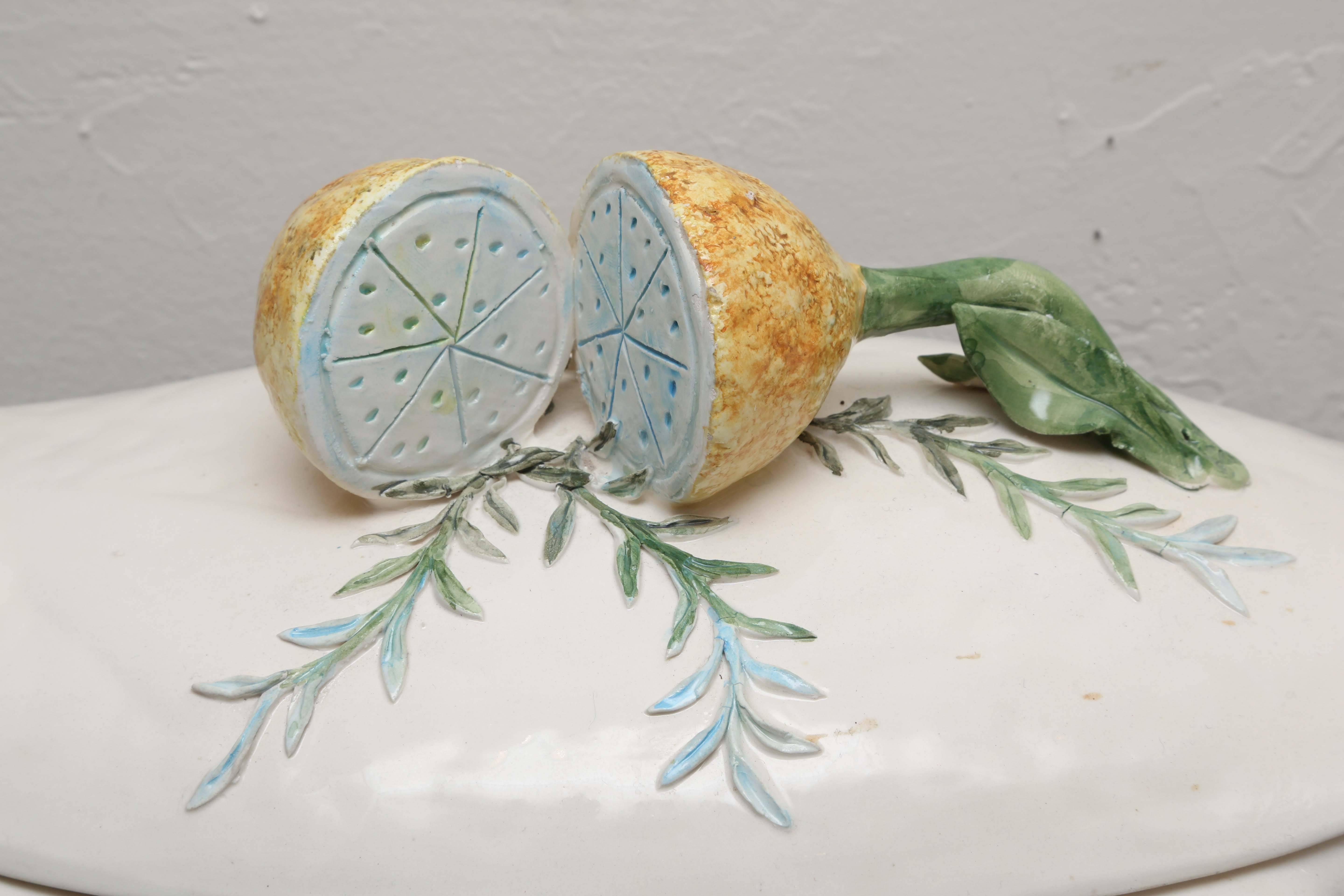 Antique Italian Faience Fish Tureen In Good Condition In West Palm Beach, FL