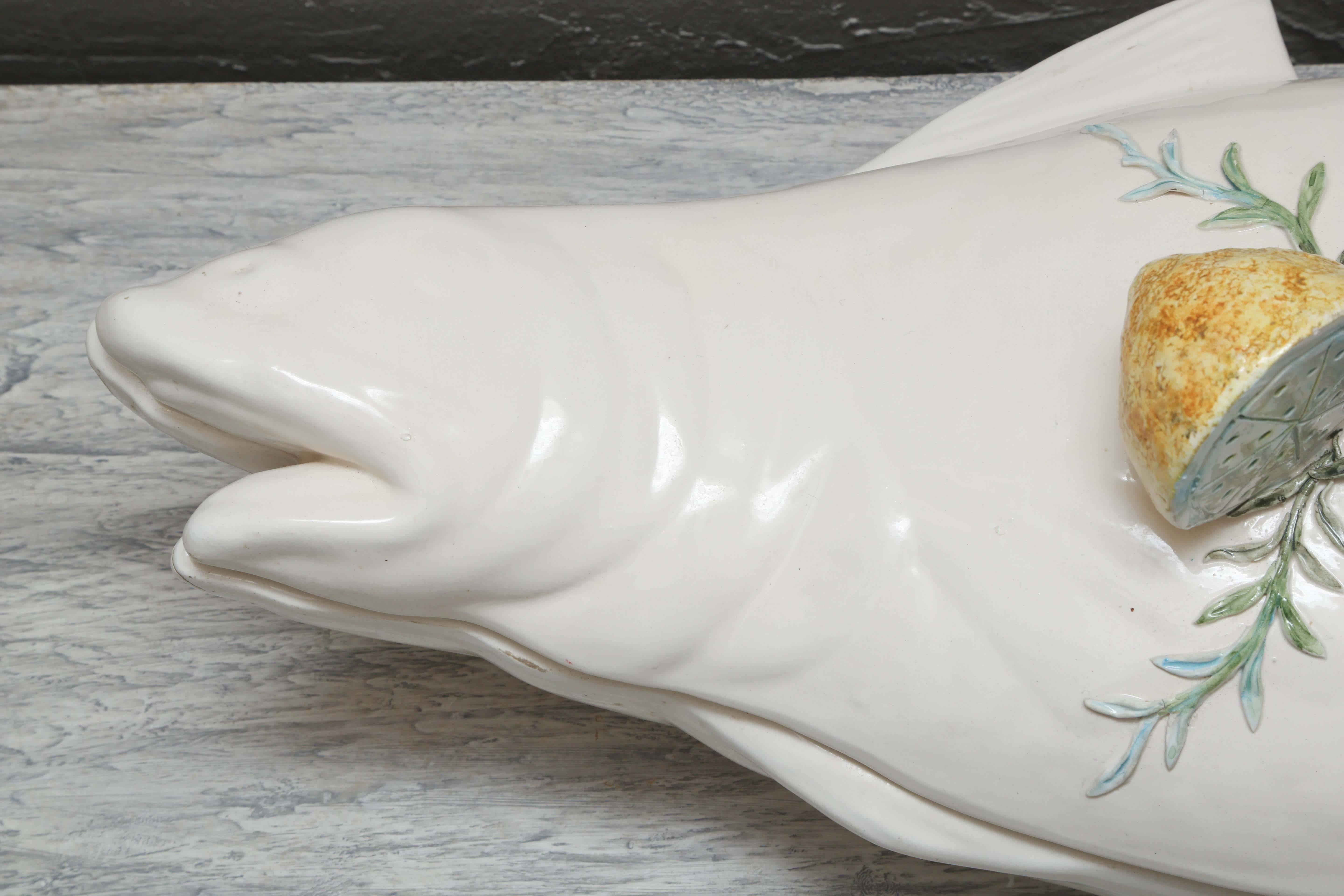 Antique Italian Faience Fish Tureen 2