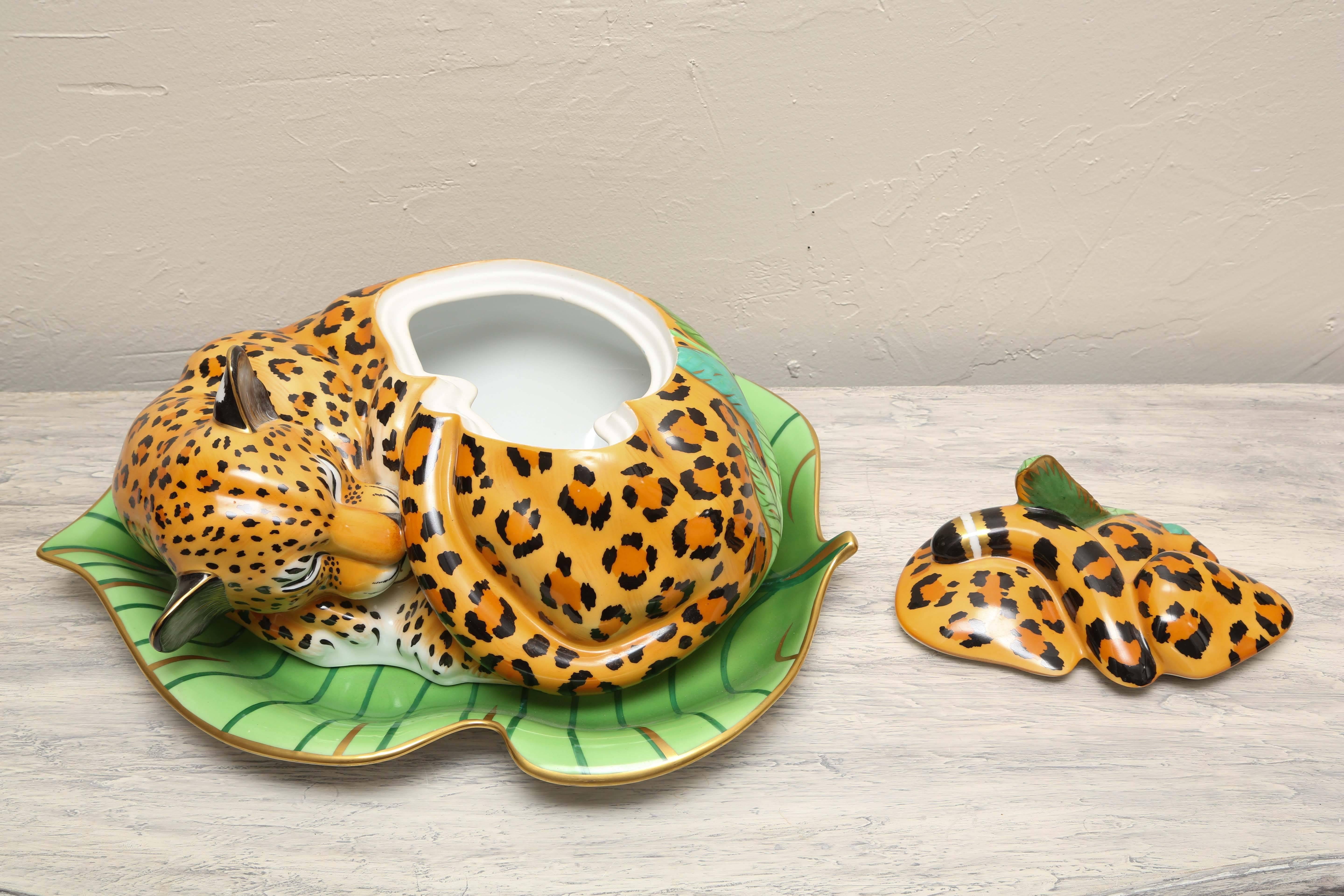 Vintage Jaguar Tureen by Lynn Chase In Good Condition In West Palm Beach, FL