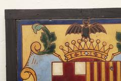 Pair of Framed Antique Armorial Crest Tiles