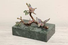 Marble and Enamel Butterfly Box by Jay Strongwater