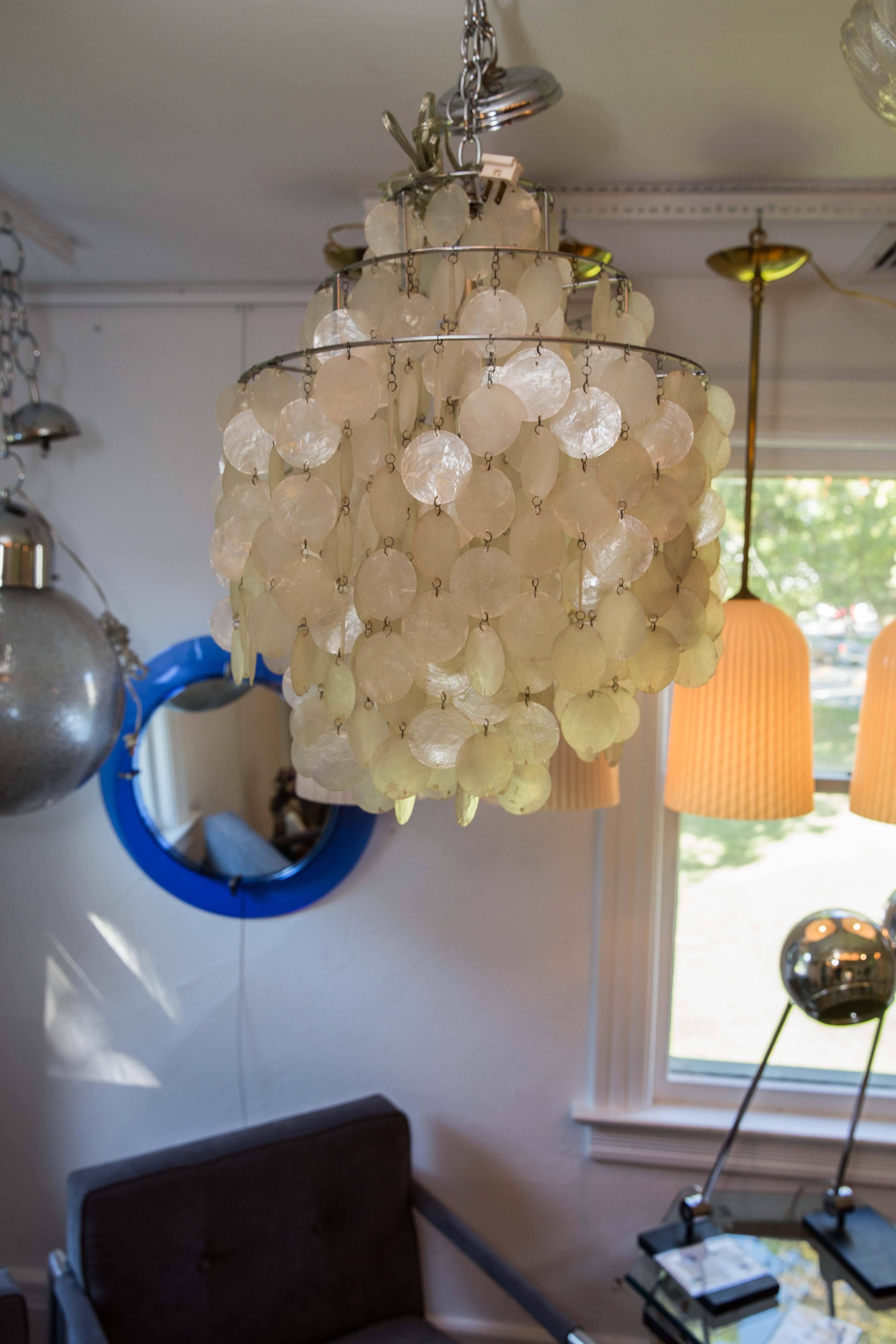 shell disc chandelier