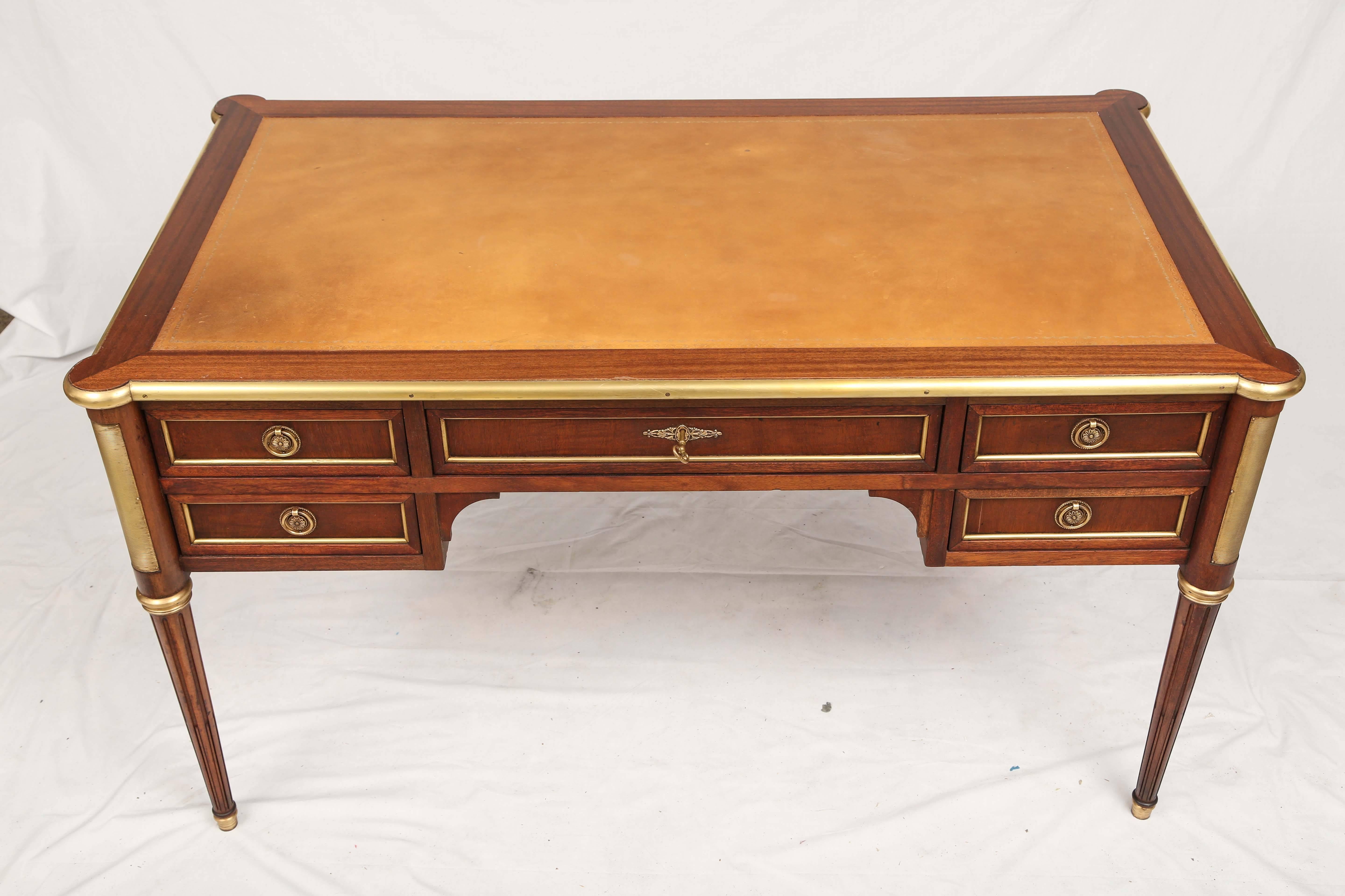 Brass Louis XVI French Writing Table